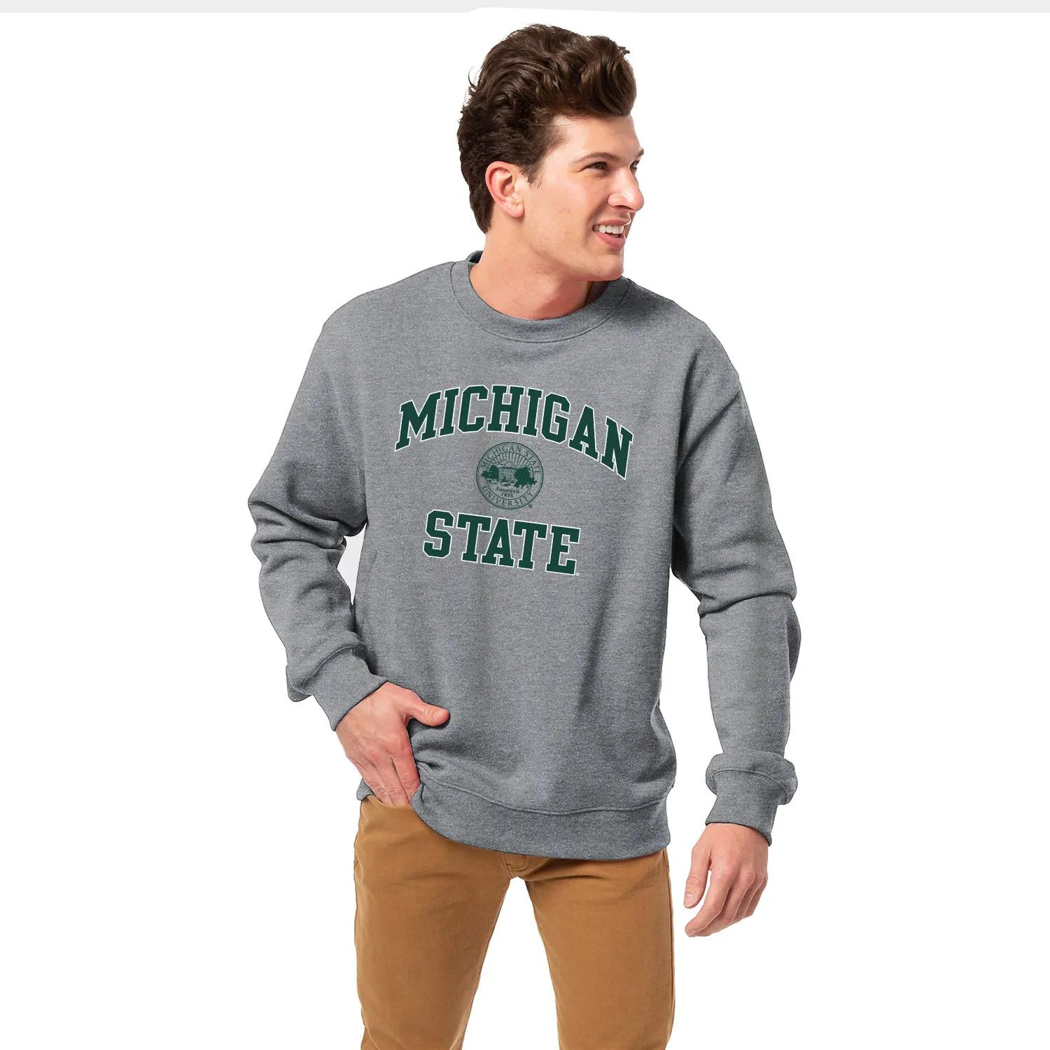 Michigan State University Heritage Crewneck Sweatshirt (Charcoal) sold by Barnesmith product image thumbnail 2