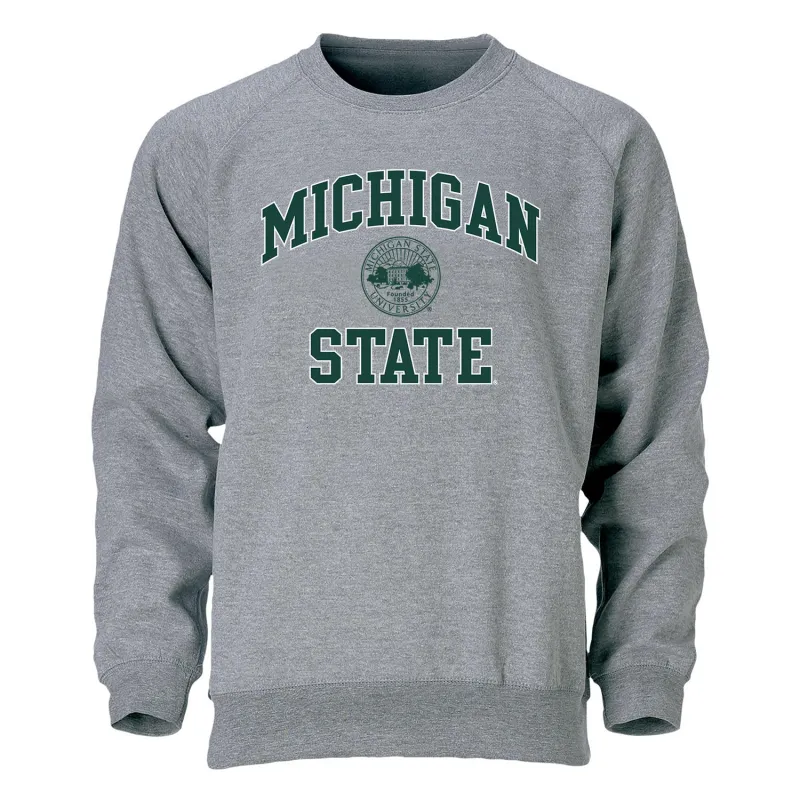 Michigan State University Heritage Crewneck Sweatshirt (Charcoal) sold by Barnesmith