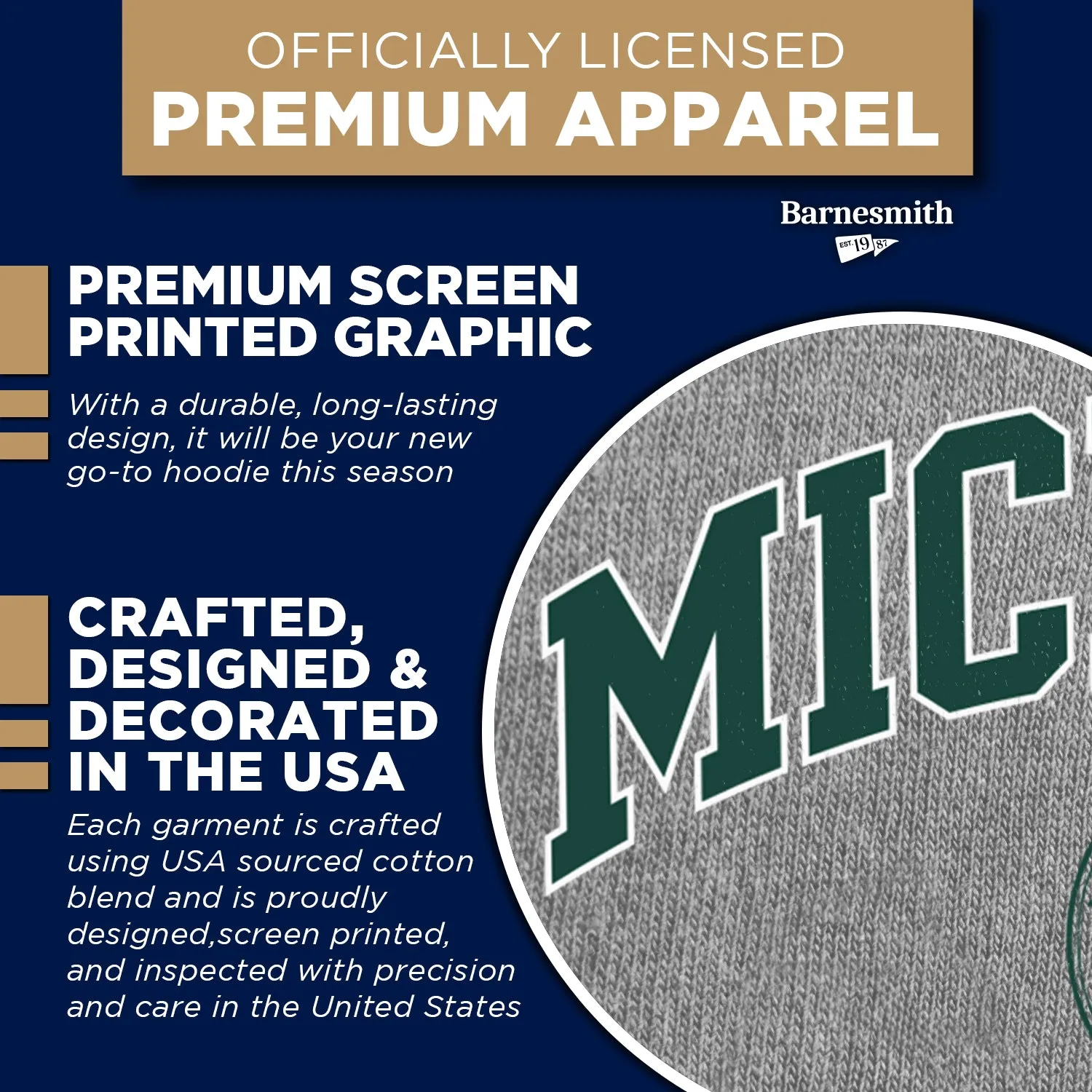 Michigan State University Heritage Hooded Sweatshirt (Charcoal) sold by Barnesmith product image thumbnail 4
