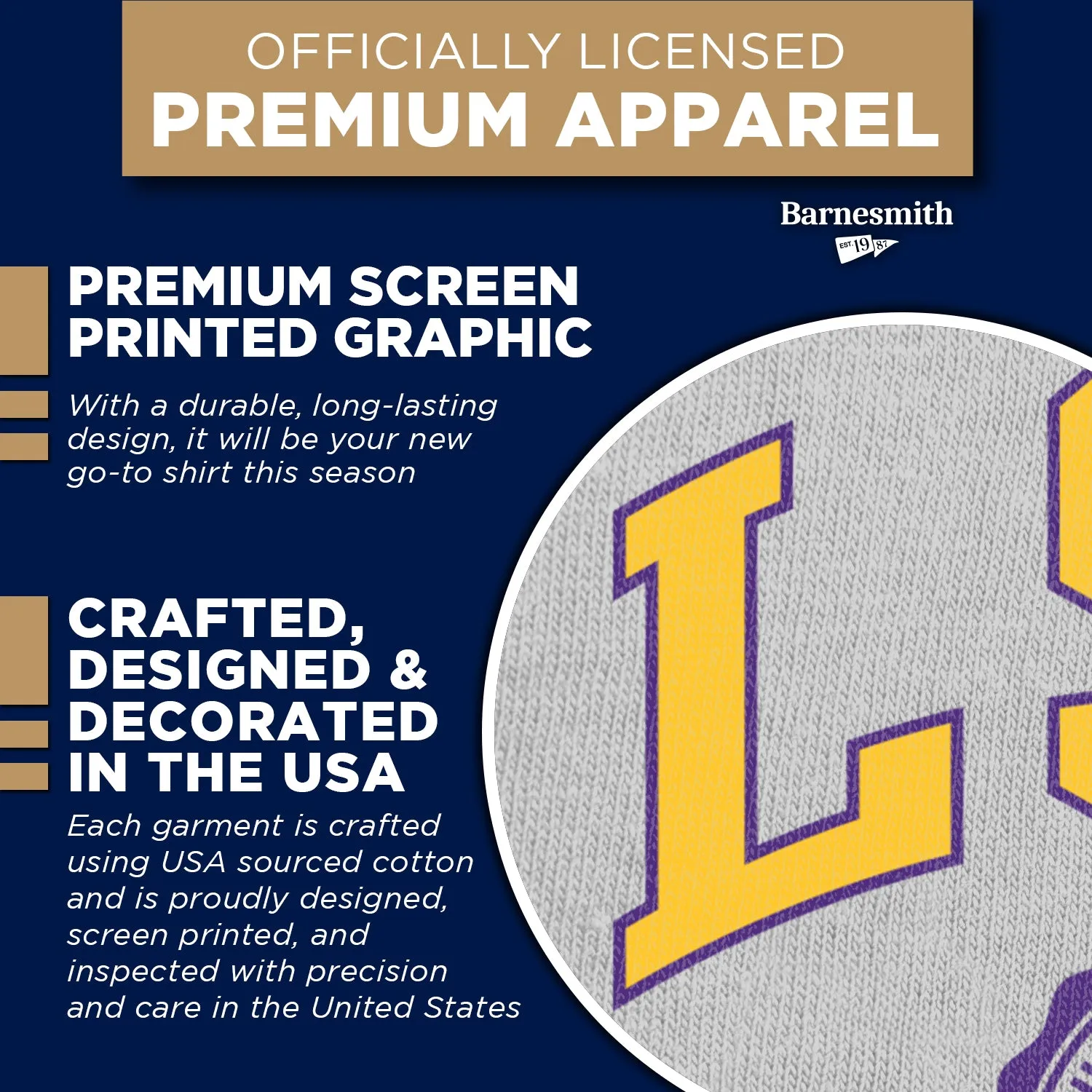 Louisiana State University Heritage T-Shirt (White) sold by Barnesmith product image thumbnail 4