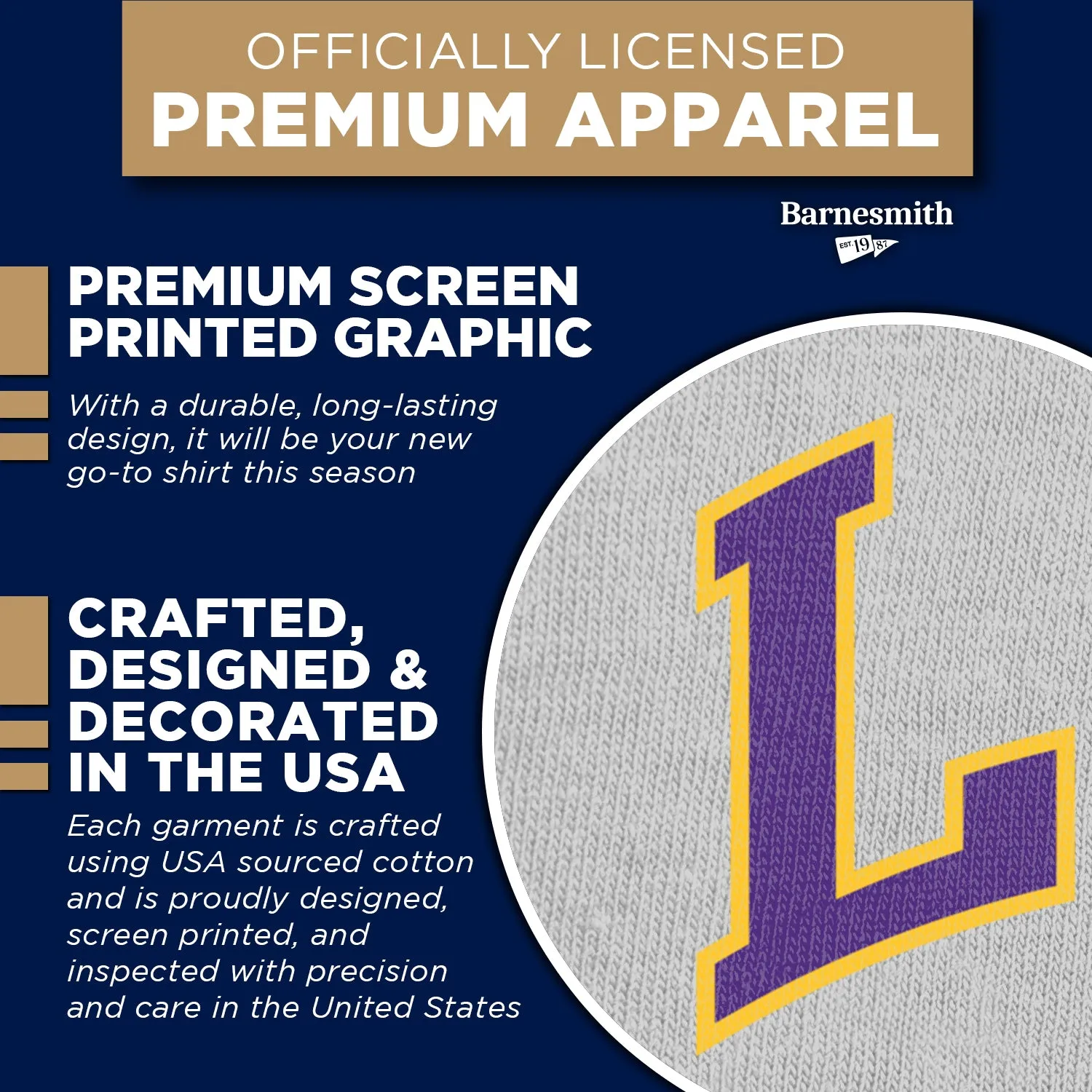 Louisiana State University Spirit T-Shirt (White) sold by Barnesmith product image thumbnail 4