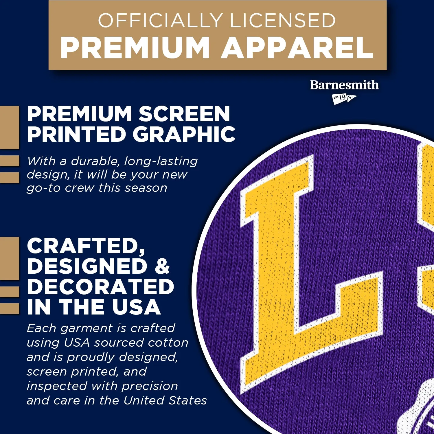Louisiana State University Heritage Crewneck Sweatshirt (Purple) sold by Barnesmith product image thumbnail 4