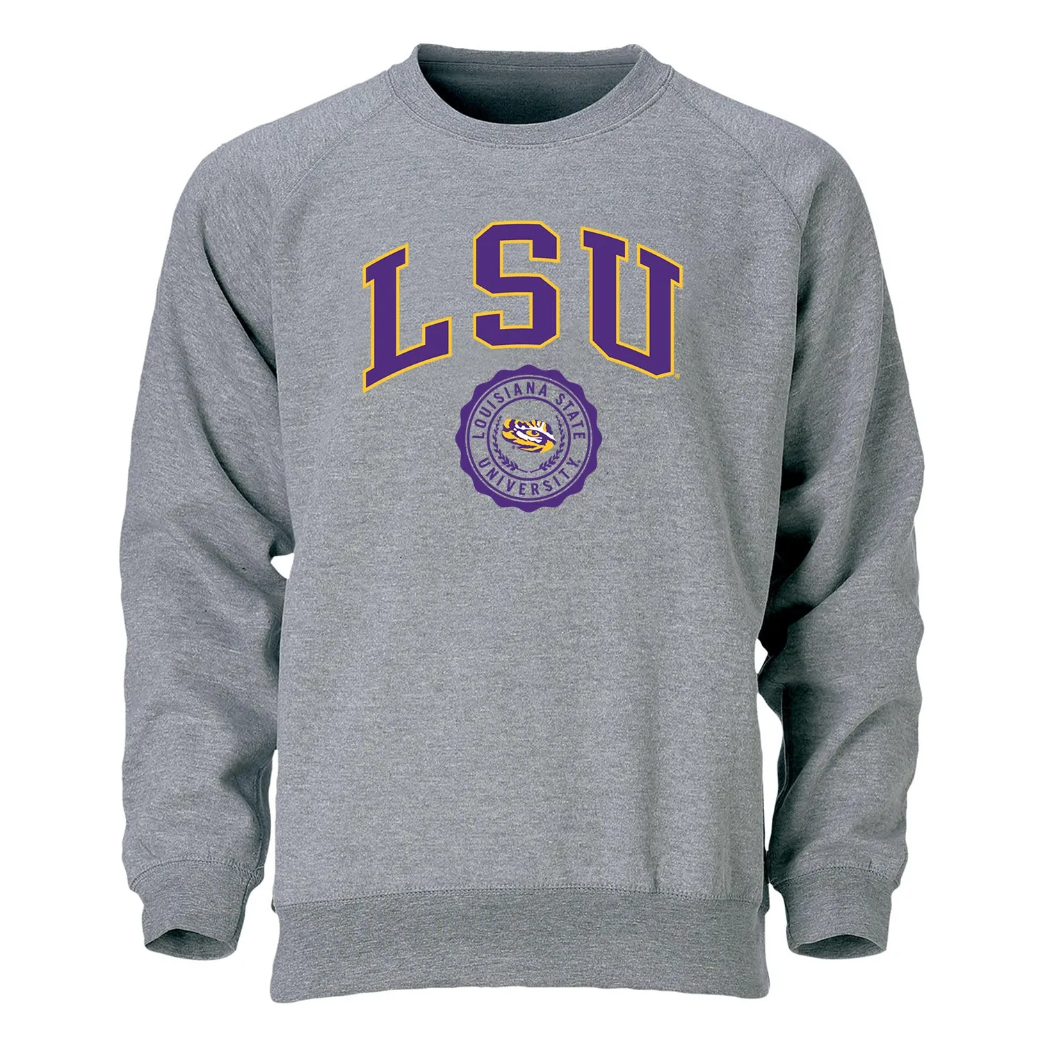 Louisiana State University Heritage Crewneck Sweatshirt (Charcoal) sold by Barnesmith