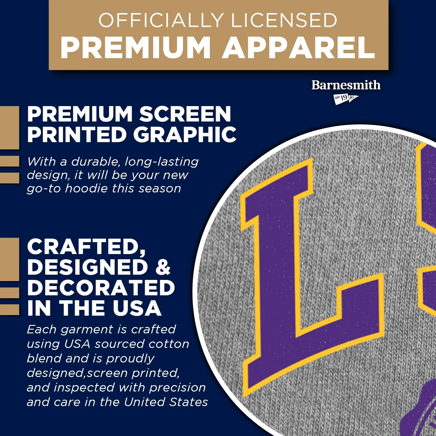 Louisiana State University Heritage Hooded Sweatshirt (Charcoal) sold by Barnesmith product image thumbnail 4