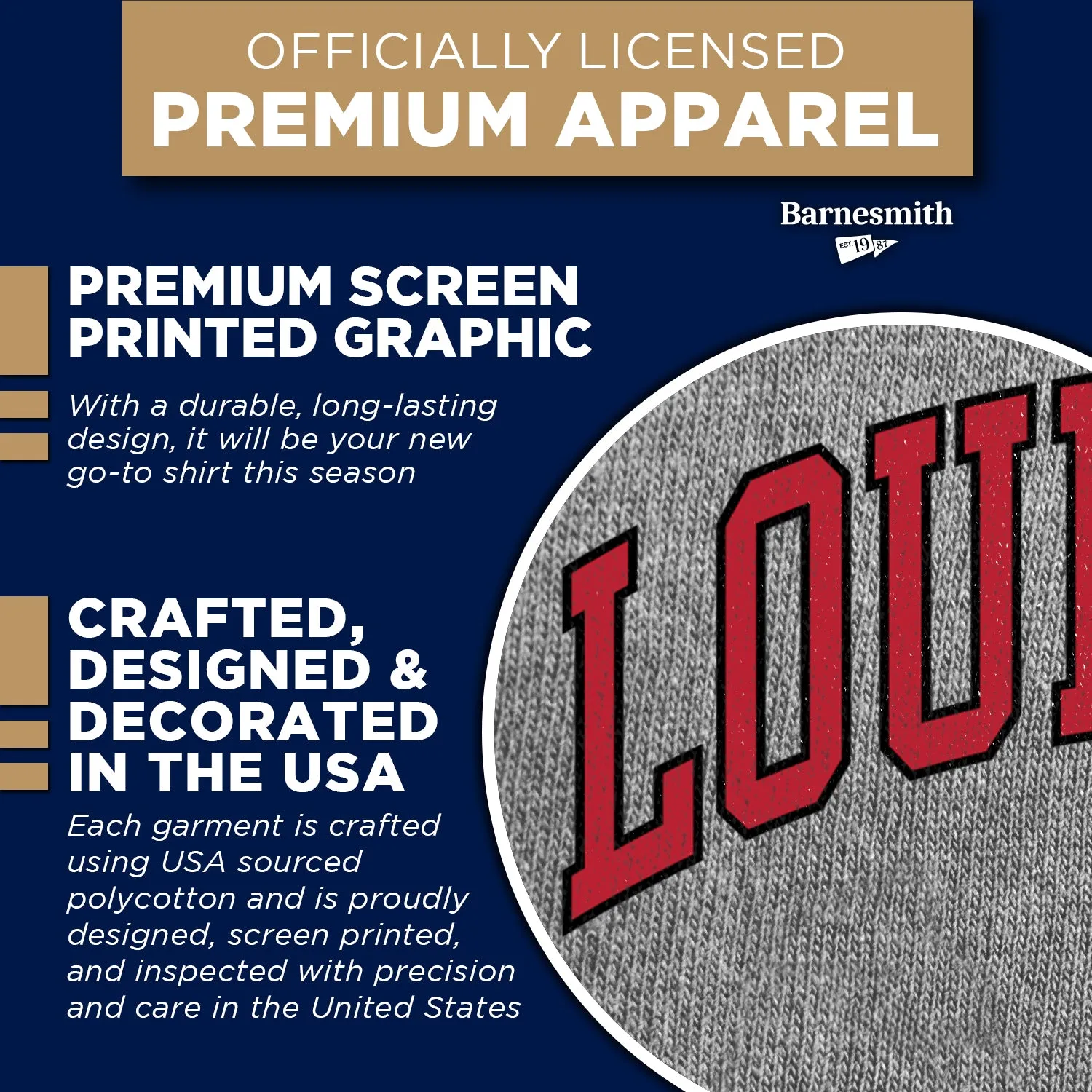 University of Louisville Spirit T-Shirt (Charcoal Grey) sold by Barnesmith product image thumbnail 4