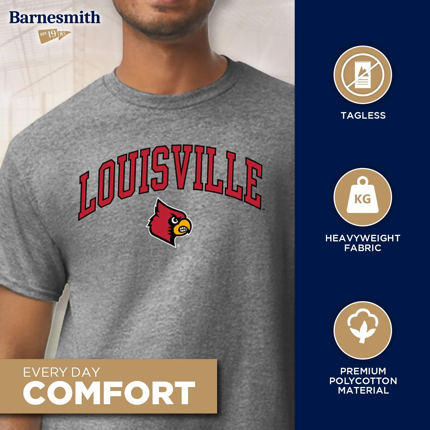 University of Louisville Spirit T-Shirt (Charcoal Grey) sold by Barnesmith product image thumbnail 3