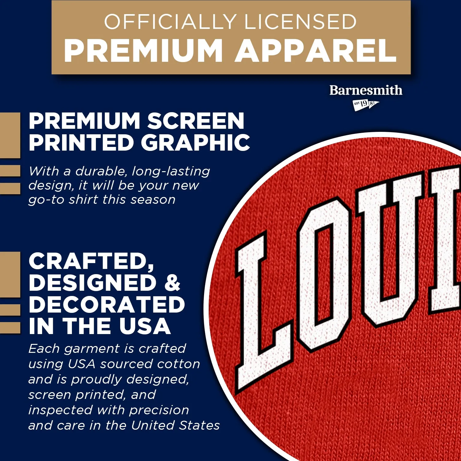 University of Louisville Classic T-Shirt (Red) sold by Barnesmith product image thumbnail 4