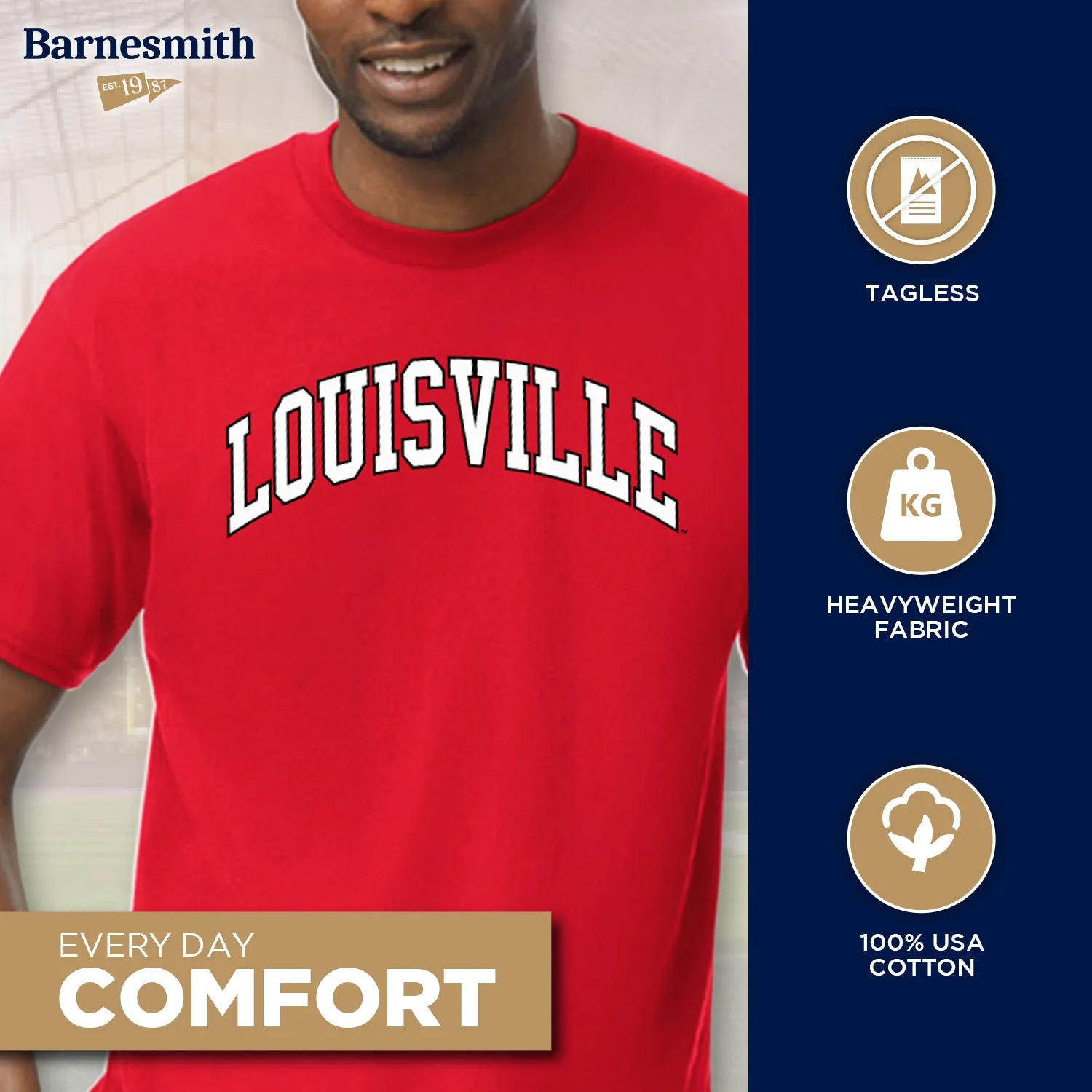 University of Louisville Classic T-Shirt (Red) sold by Barnesmith product image thumbnail 3