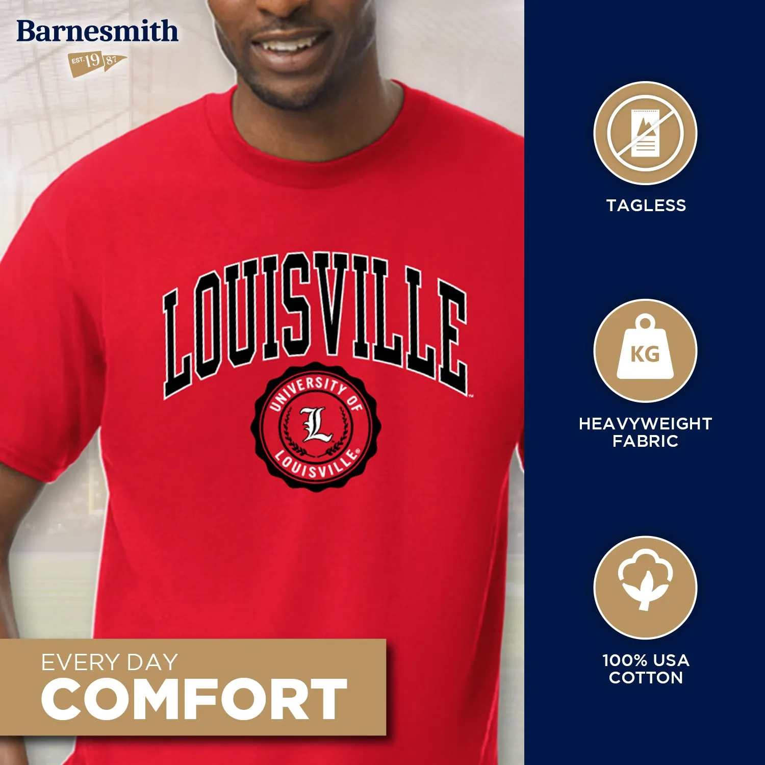 University of Louisville Heritage T-Shirt (Red) sold by Barnesmith product image thumbnail 3