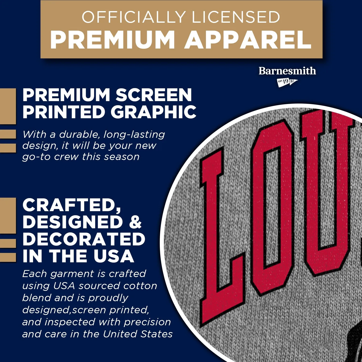 University of Louisville Heritage Crewneck Sweatshirt (Charcoal) sold by Barnesmith product image thumbnail 4