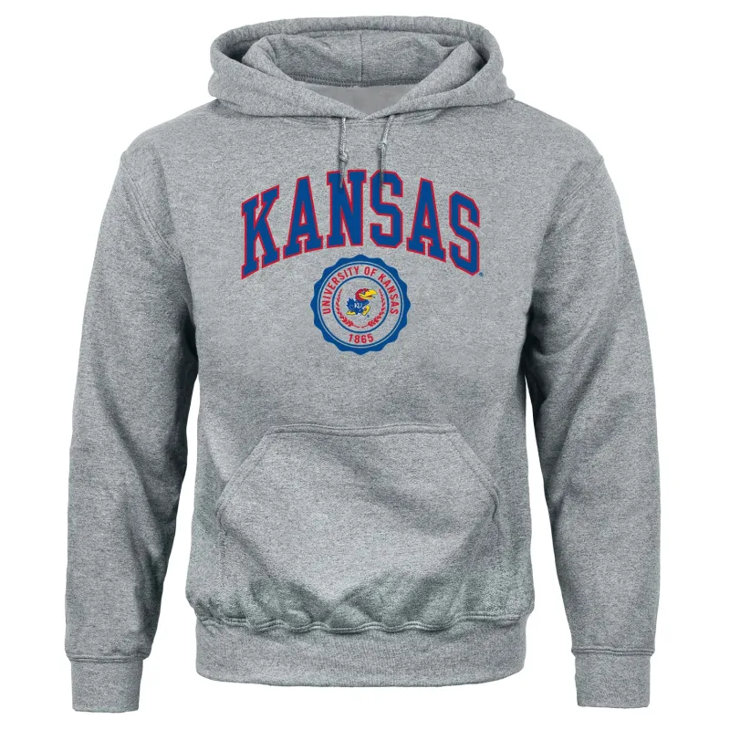 University of Kansas Heritage Hooded Sweatshirt (Charcoal) sold by Barnesmith