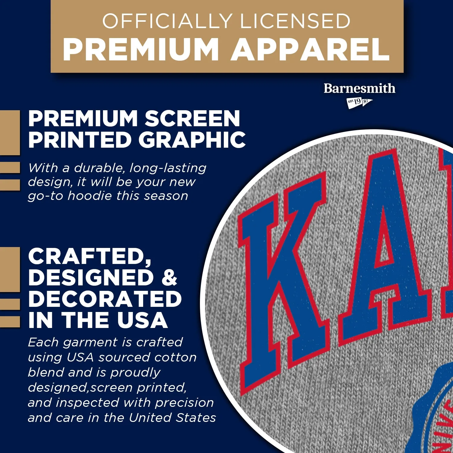 University of Kansas Heritage Hooded Sweatshirt (Charcoal) sold by Barnesmith product image thumbnail 4