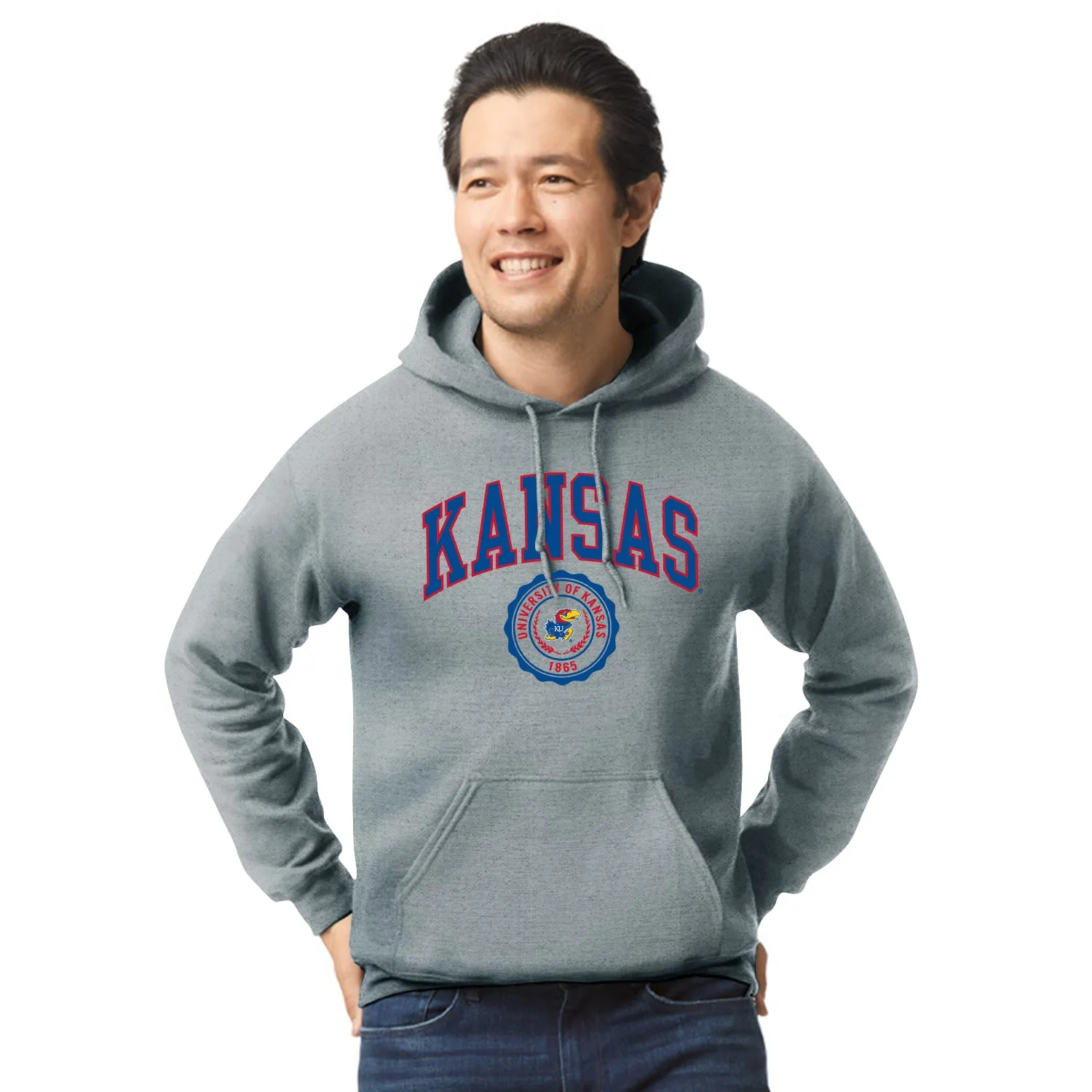 University of Kansas Heritage Hooded Sweatshirt (Charcoal) sold by Barnesmith product image thumbnail 2