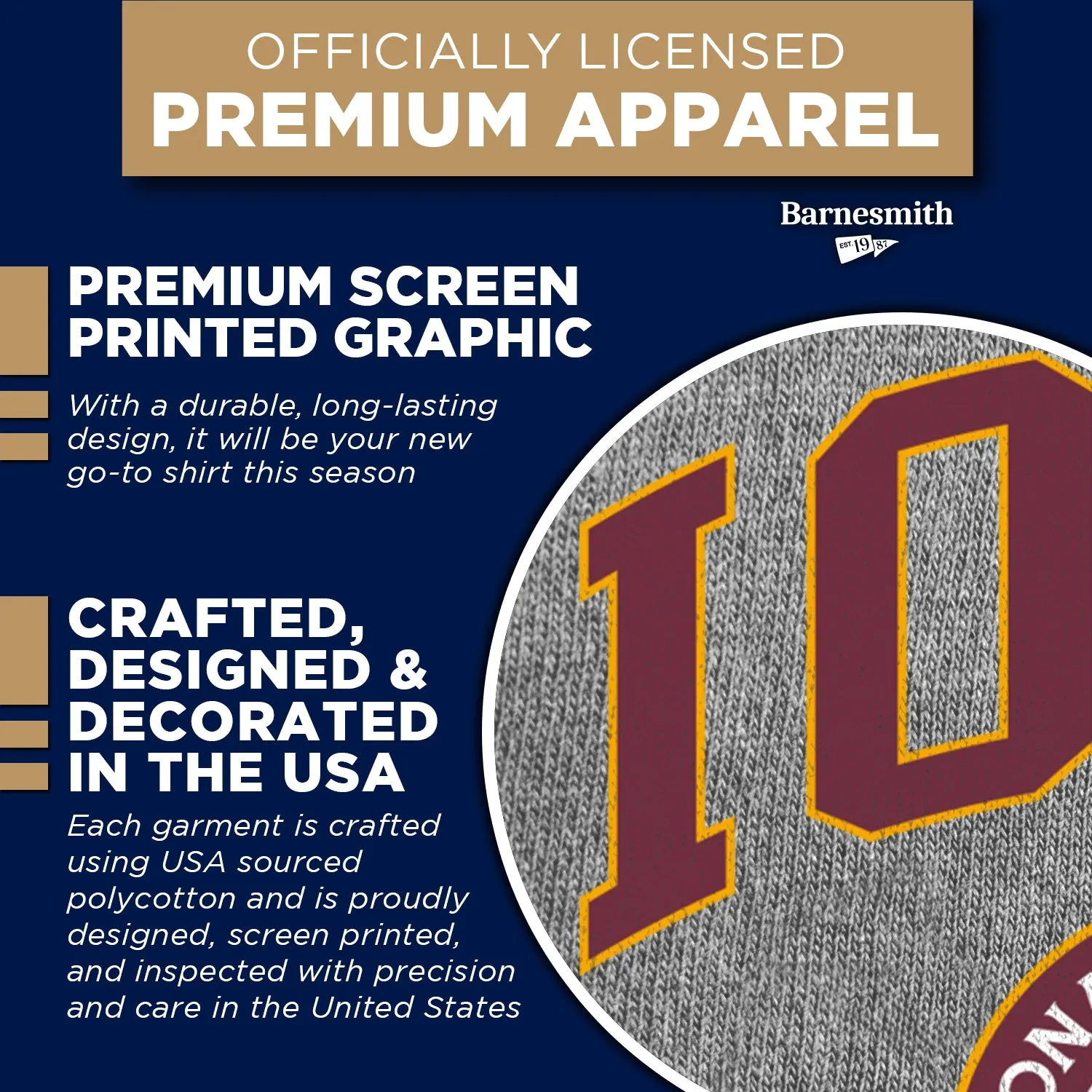 Iona University Heritage T-Shirt (Charcoal Grey) sold by Barnesmith product image thumbnail 4