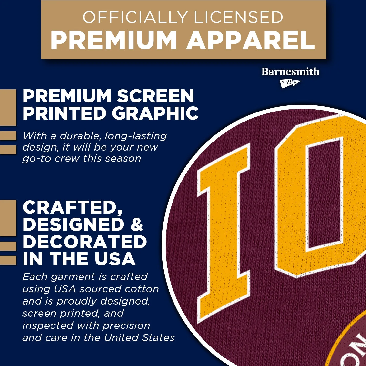 Iona University Heritage Crewneck Sweatshirt (Maroon) sold by Barnesmith product image thumbnail 4