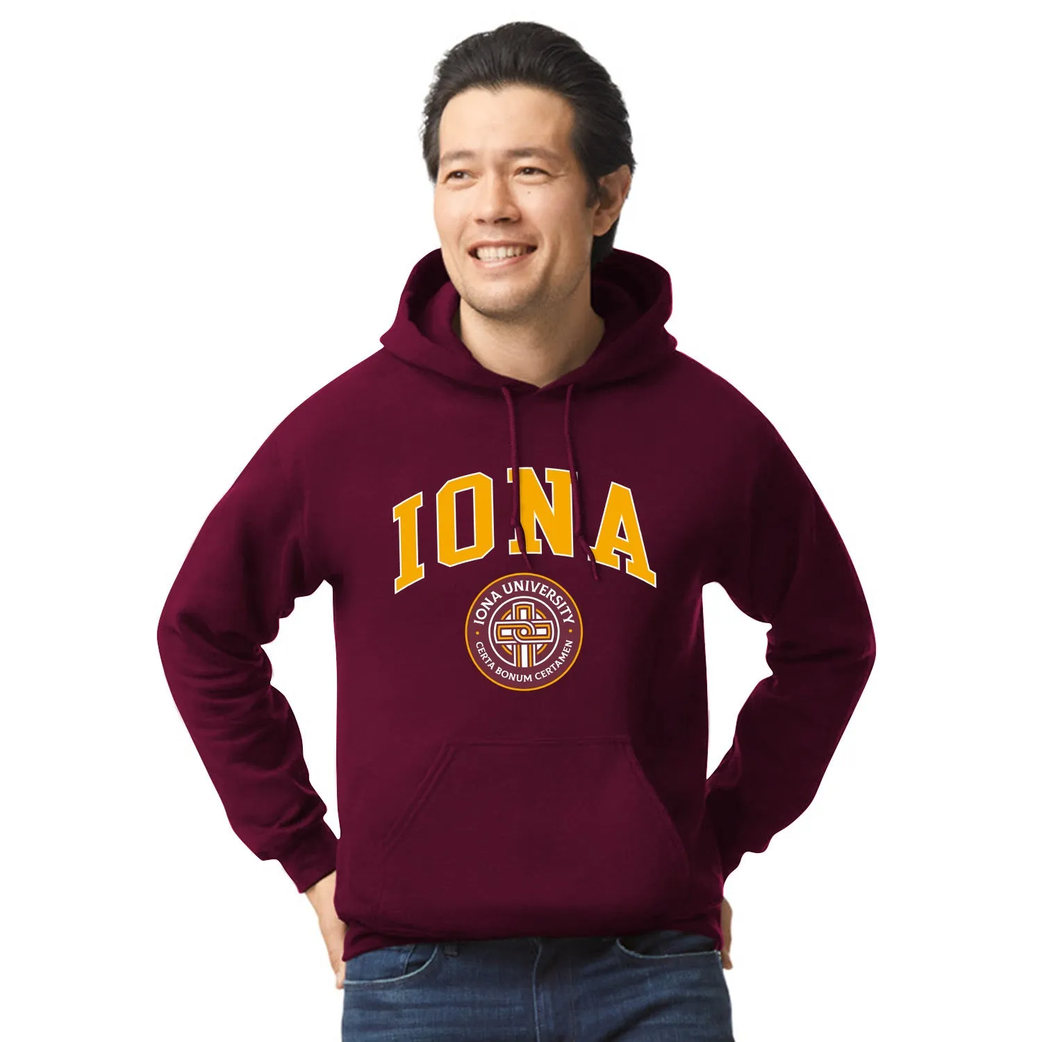 Iona University Heritage Hooded Sweatshirt (Maroon) sold by Barnesmith product image thumbnail 2
