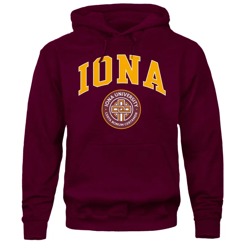 Iona University Heritage Hooded Sweatshirt (Maroon) sold by Barnesmith