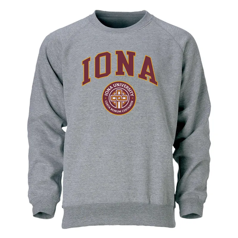 Iona University Heritage Crewneck Sweatshirt (Charcoal) sold by Barnesmith