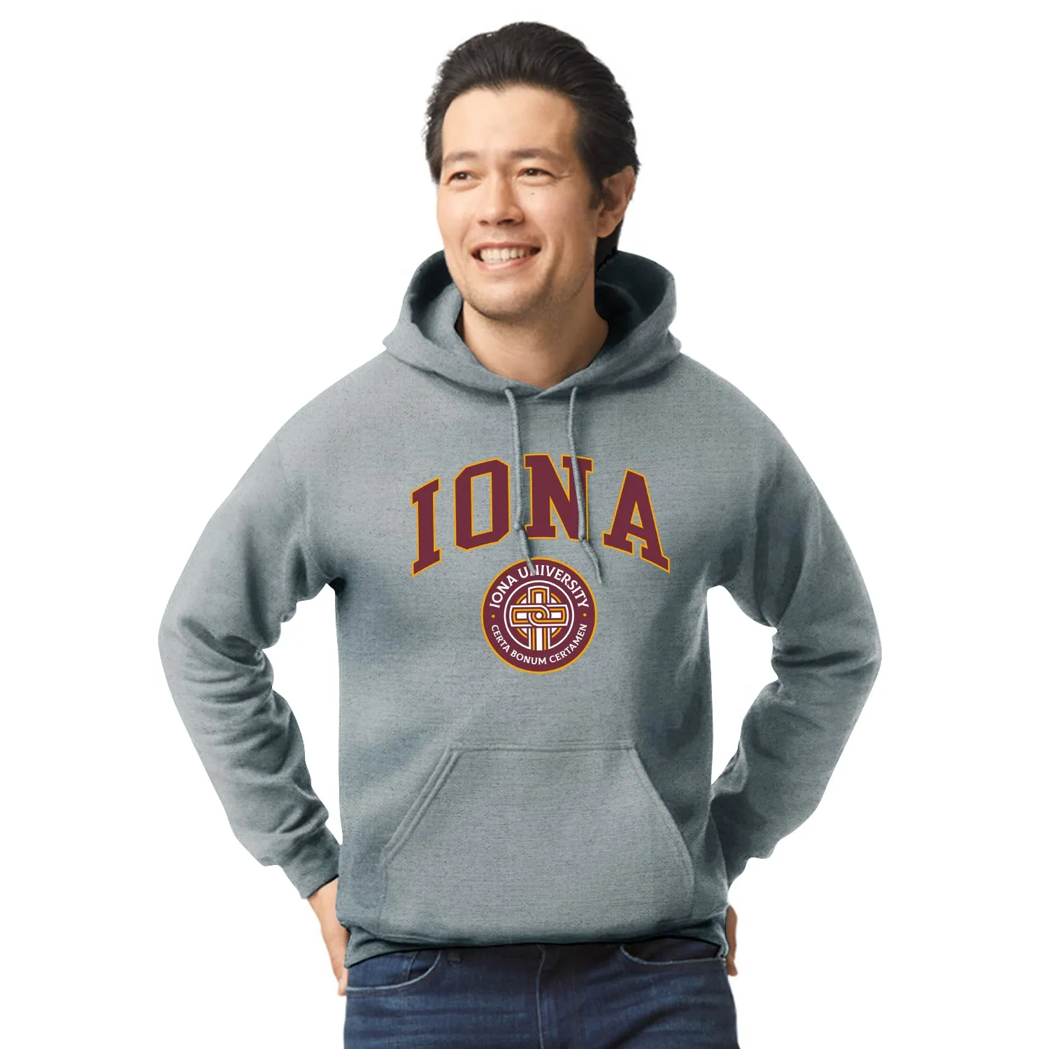 Iona University Heritage Hooded Sweatshirt (Charcoal) sold by Barnesmith product image thumbnail 2