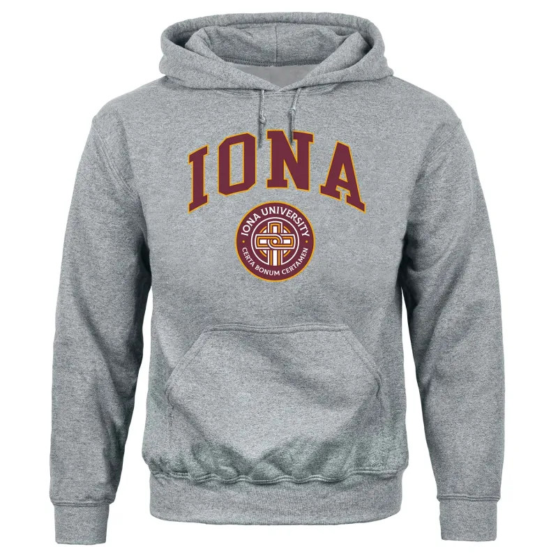 Iona University Heritage Hooded Sweatshirt (Charcoal) sold by Barnesmith
