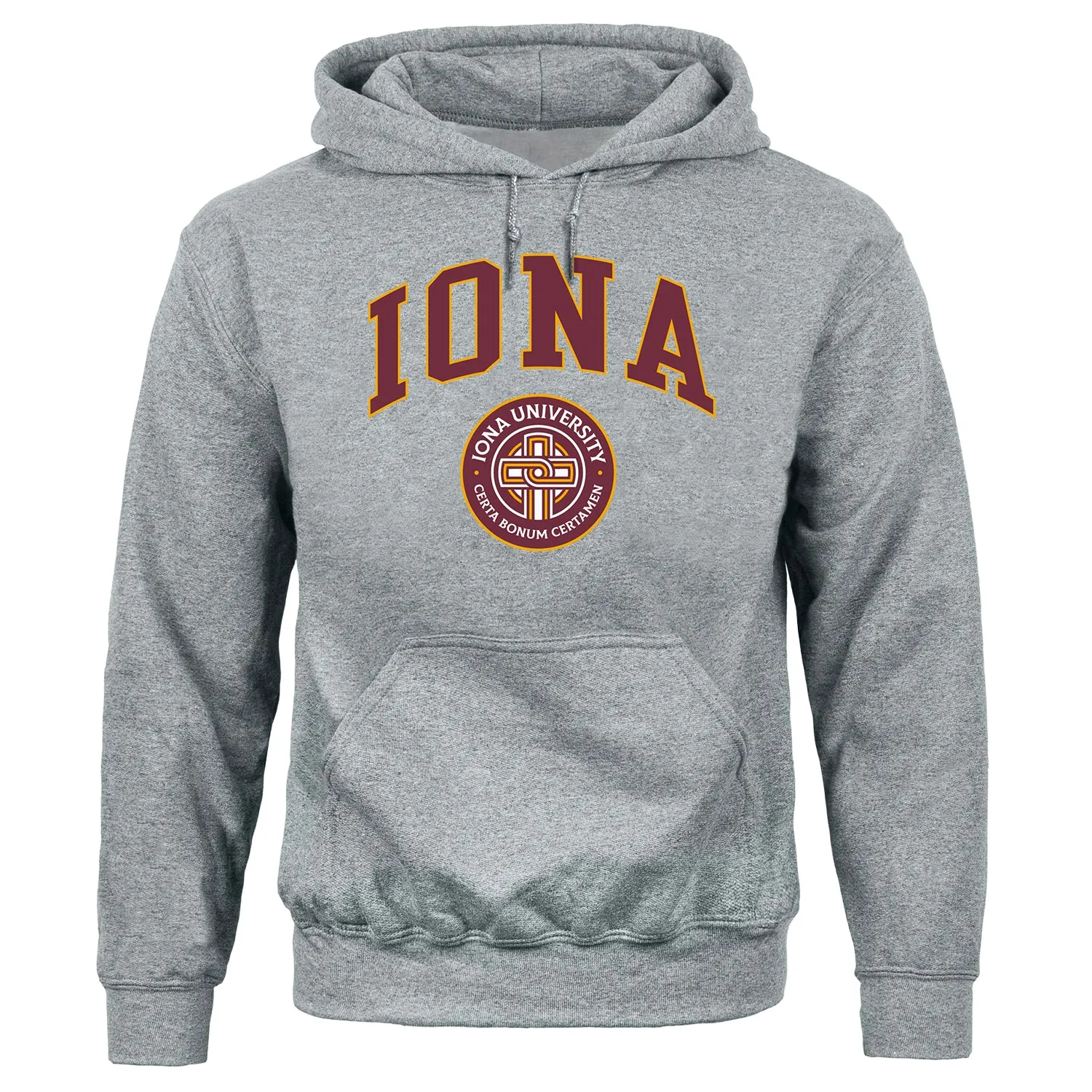 Iona University Heritage Hooded Sweatshirt (Charcoal) sold by Barnesmith