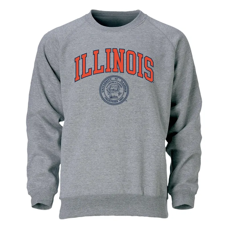 University of Illinois Heritage Crewneck Sweatshirt (Charcoal) sold by Barnesmith