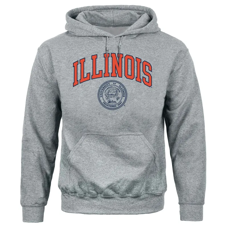 University of Illinois Heritage Hooded Sweatshirt (Charcoal) sold by Barnesmith