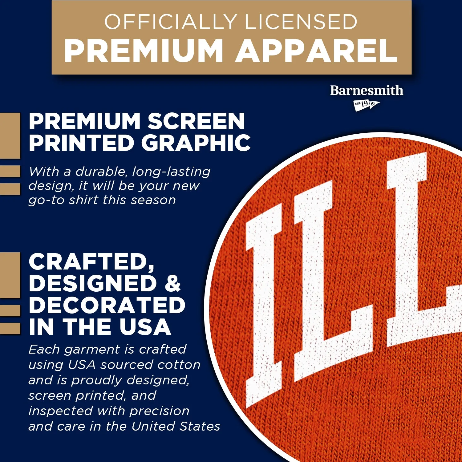 University of Illinois Classic T-Shirt (Orange) sold by Barnesmith product image thumbnail 4