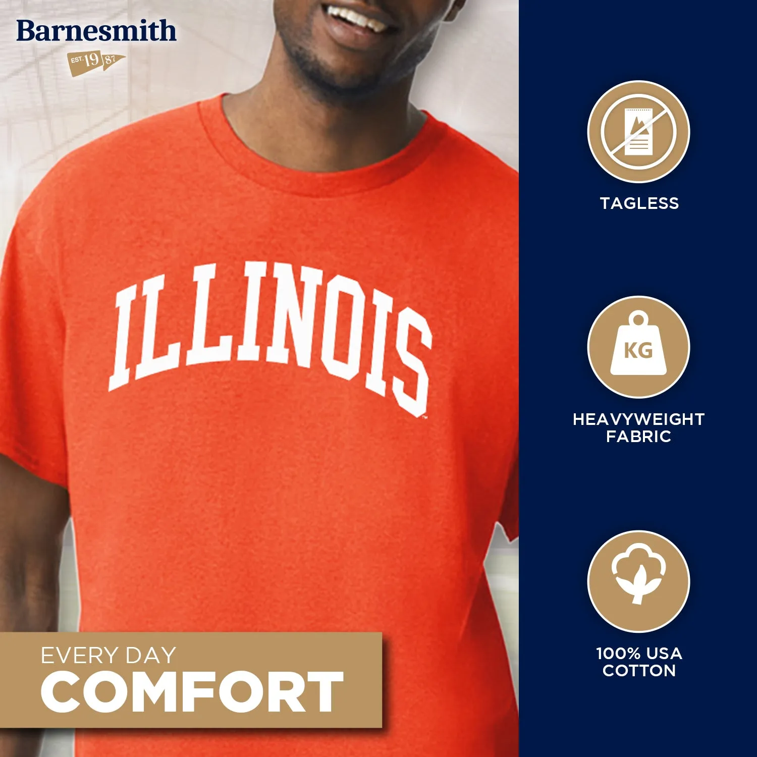 University of Illinois Classic T-Shirt (Orange) sold by Barnesmith product image thumbnail 3
