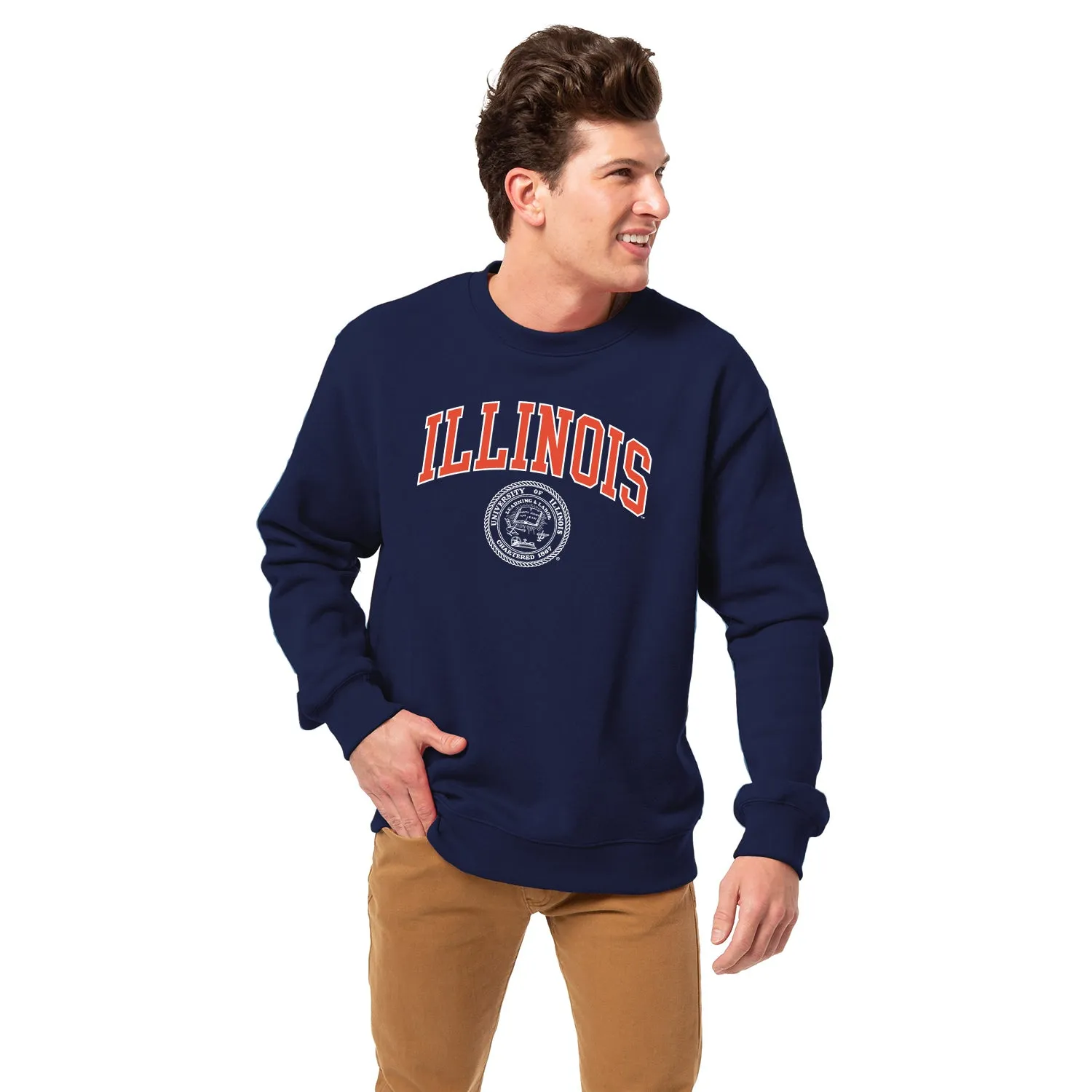 University of Illinois Heritage Crewneck Sweatshirt (Navy) sold by Barnesmith product image thumbnail 2