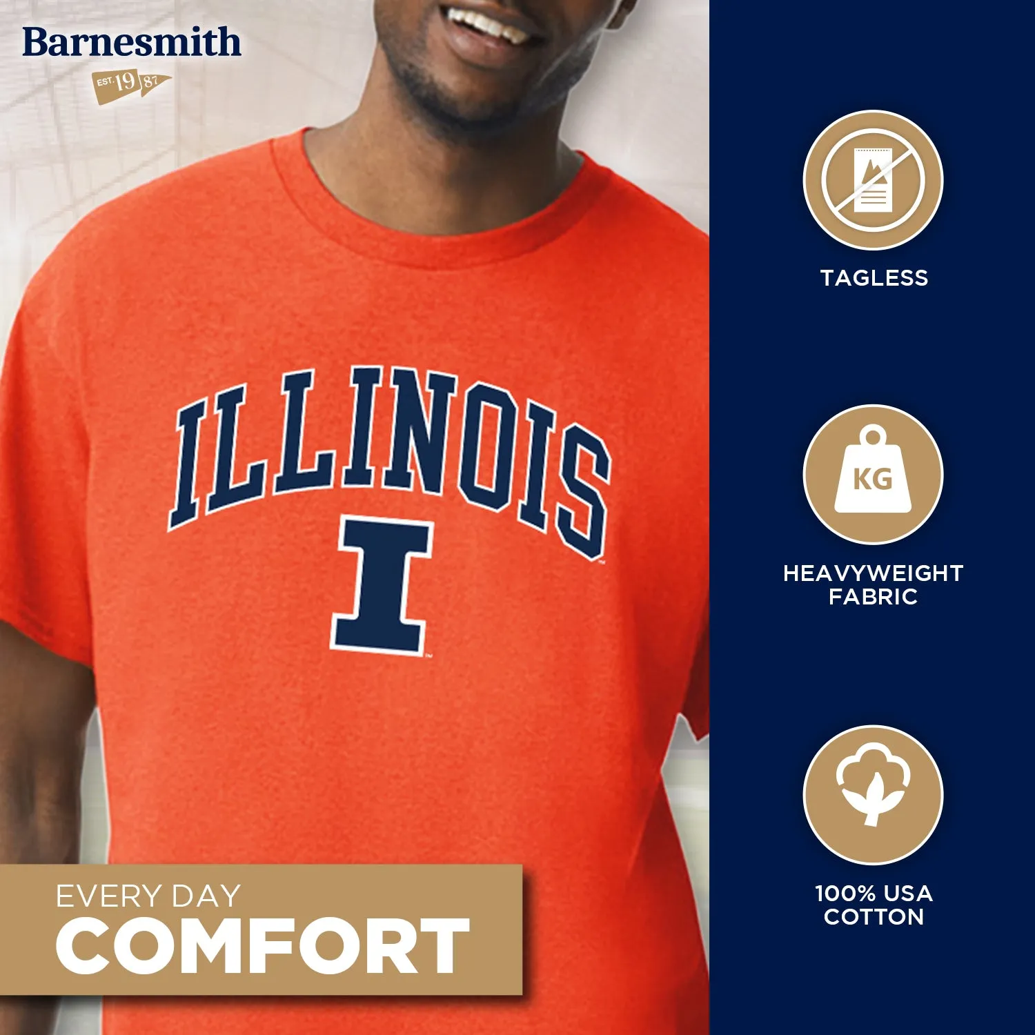 University of Illinois Spirit T-Shirt (Orange) sold by Barnesmith product image thumbnail 3