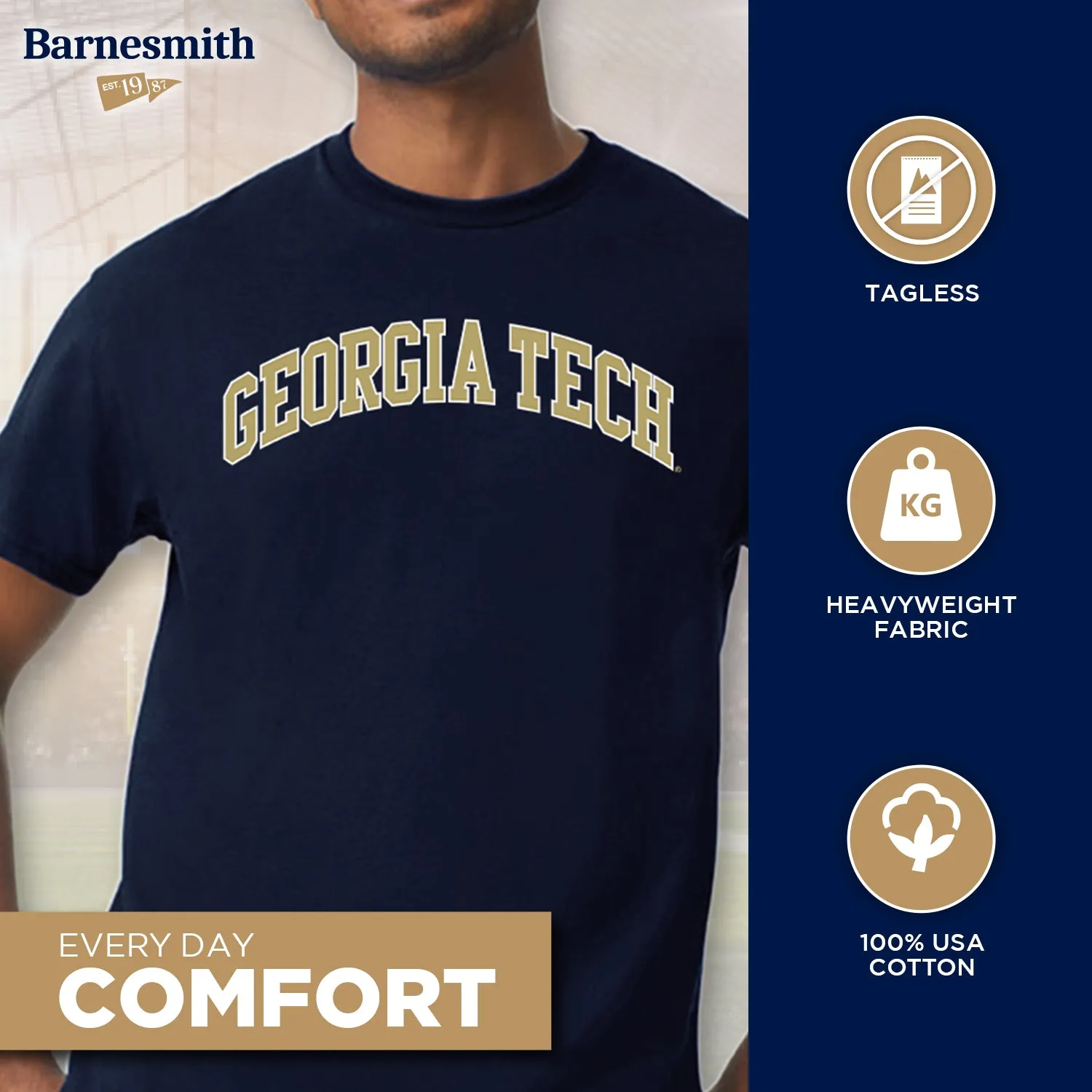 Georgia Institute of Technology Classic T-Shirt (Navy) sold by Barnesmith product image thumbnail 3