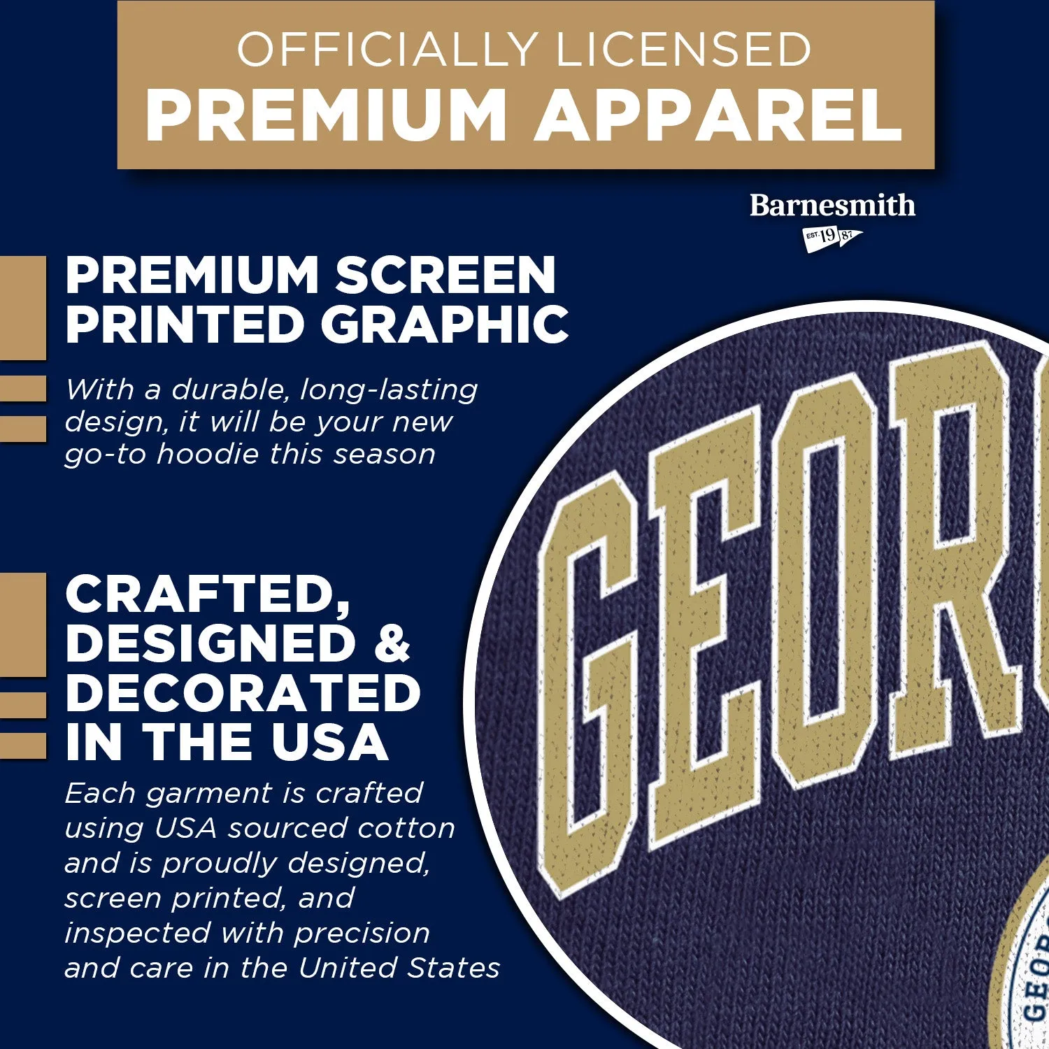 Georgia Institute of Technology Heritage Hooded Sweatshirt (Navy) sold by Barnesmith product image thumbnail 4