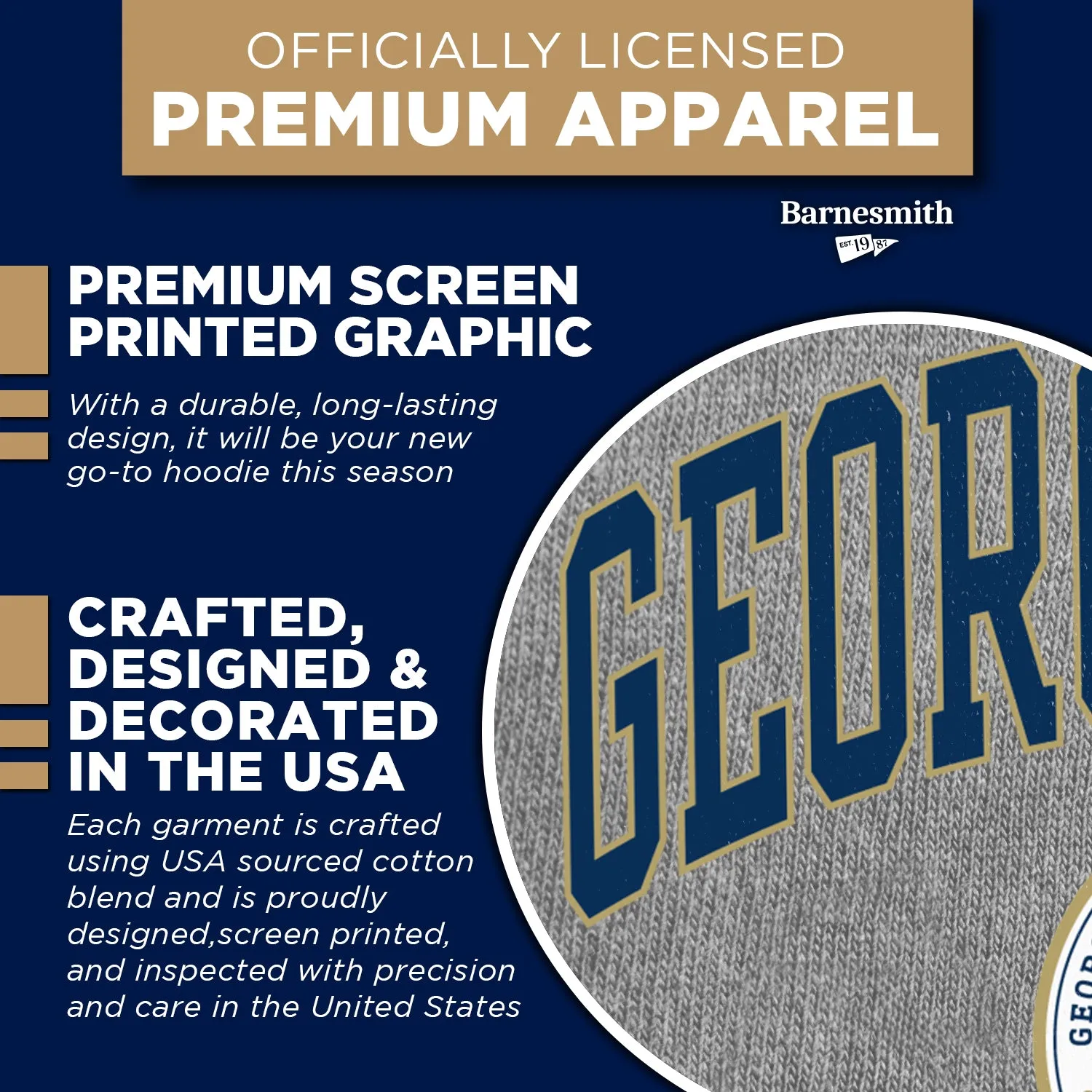 Georgia Institute of Technology Heritage Hooded Sweatshirt (Charcoal) sold by Barnesmith product image thumbnail 4