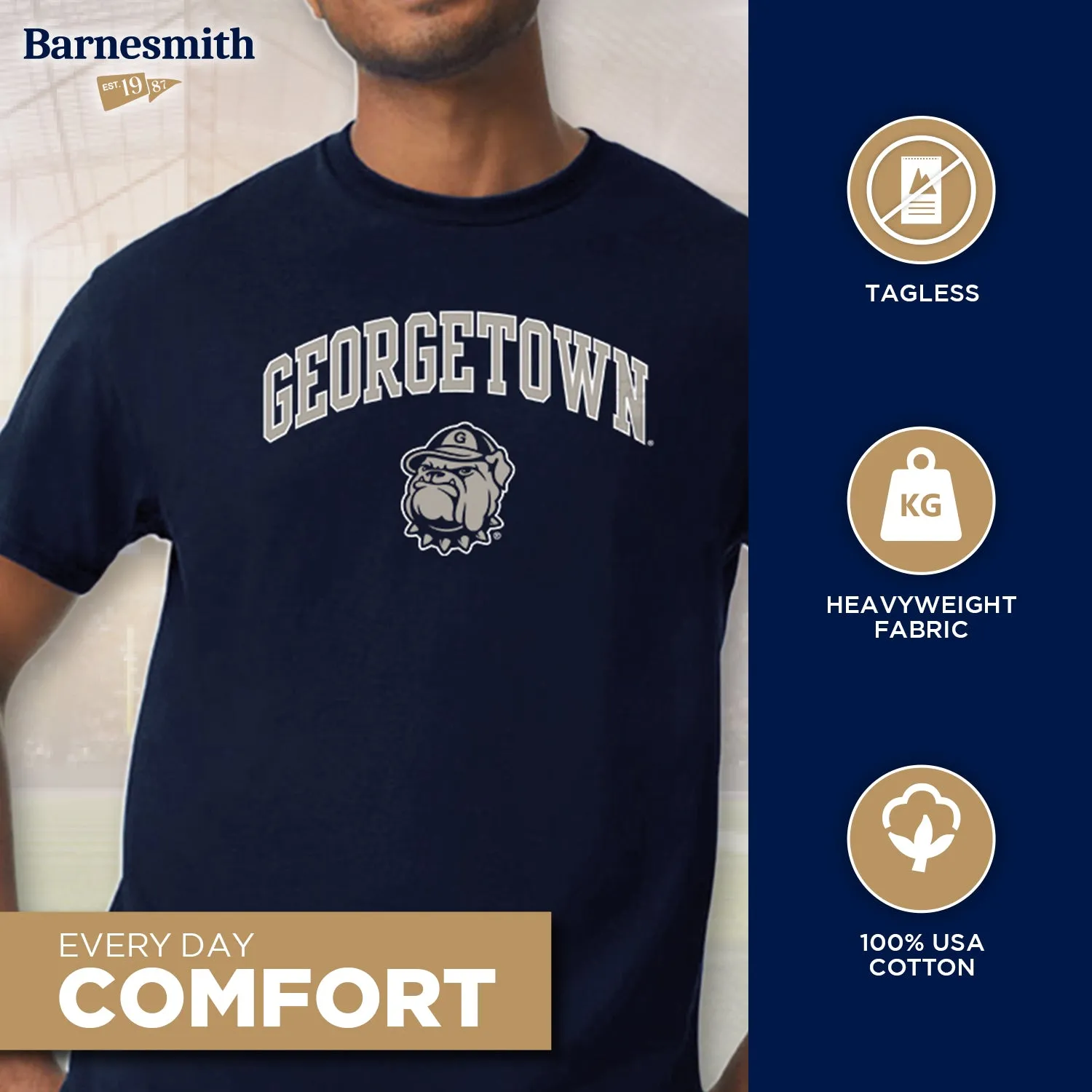 Georgetown University Spirit T-Shirt (Navy) sold by Barnesmith product image thumbnail 3