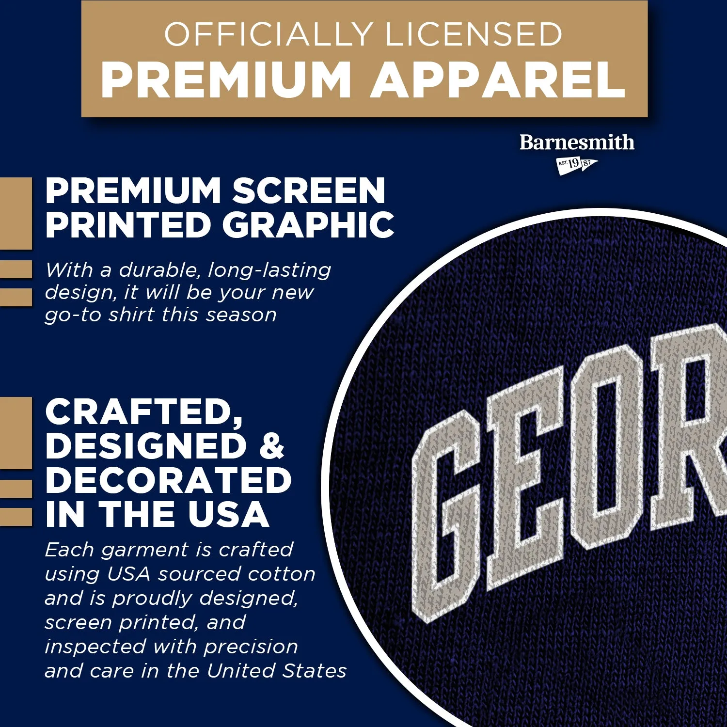Georgetown University Spirit T-Shirt (Navy) sold by Barnesmith product image thumbnail 4