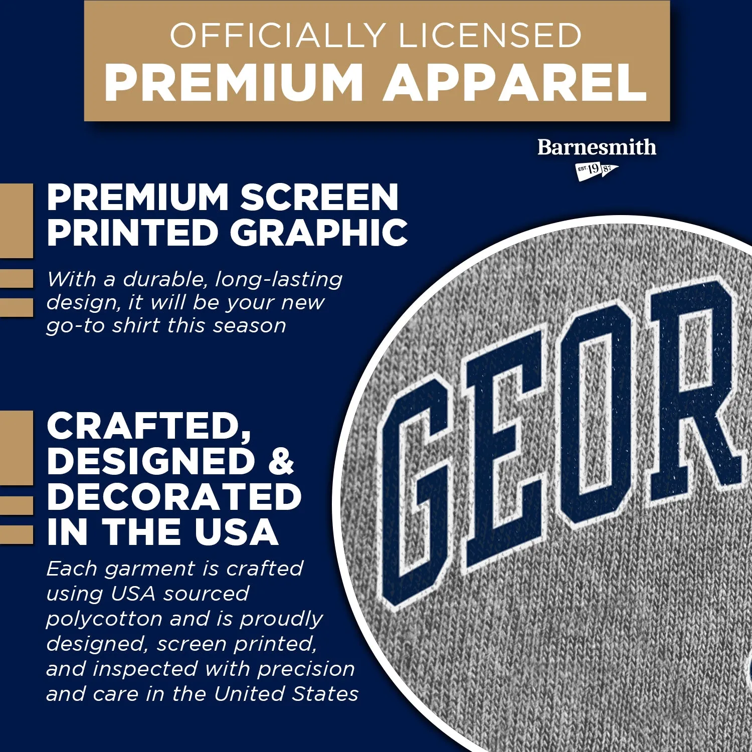 Georgetown University Spirit T-Shirt (Charcoal Grey) sold by Barnesmith product image thumbnail 4