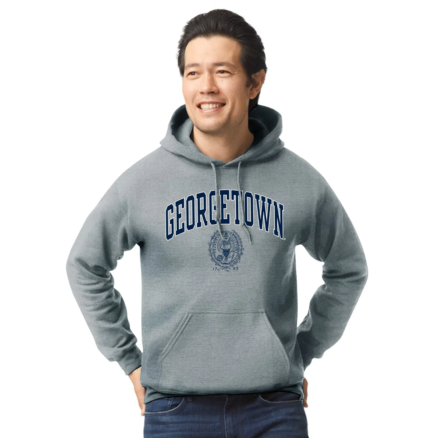 Georgetown University Heritage Hooded Sweatshirt (Charcoal) sold by Barnesmith product image thumbnail 2