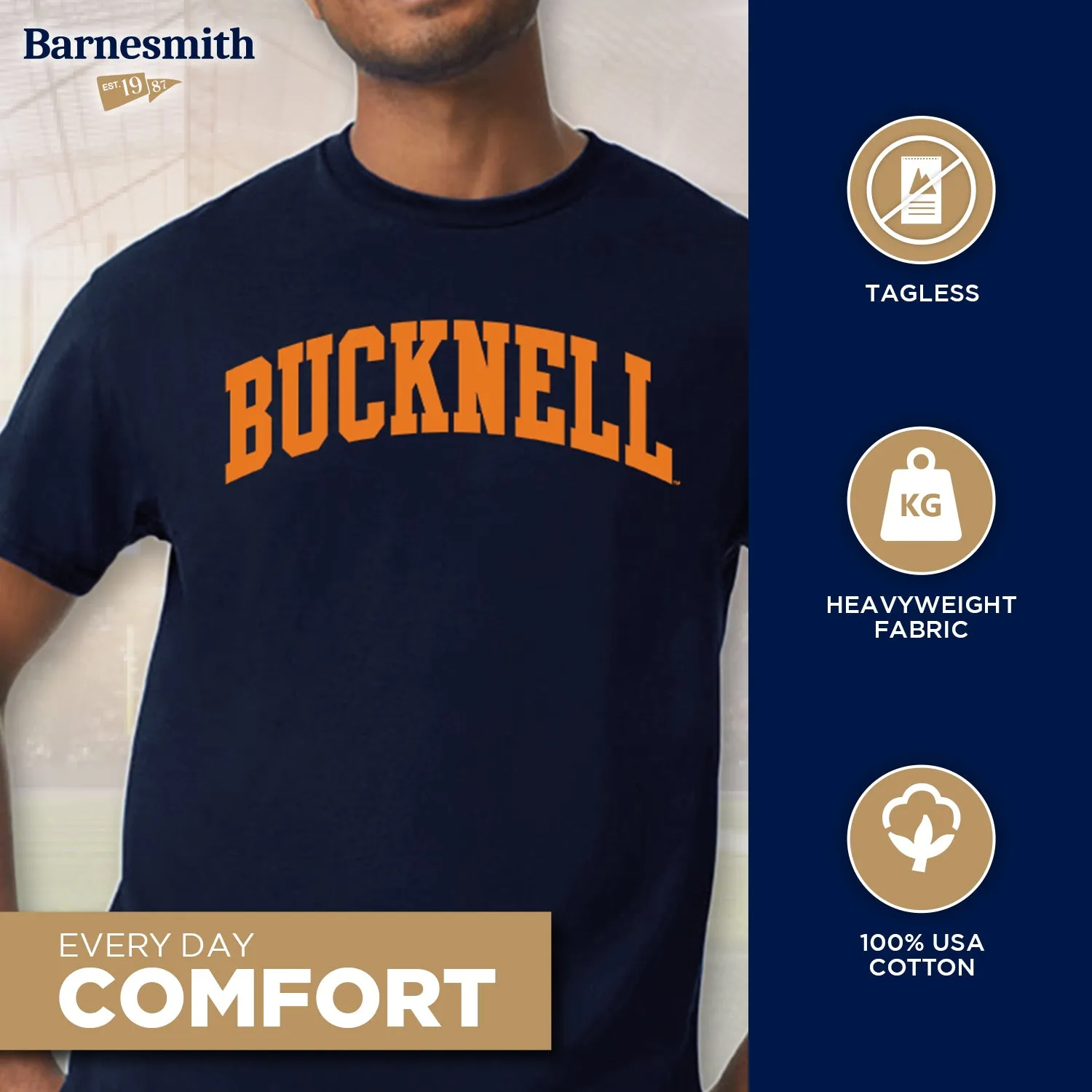 Bucknell University Classic T-Shirt (Navy) sold by Barnesmith product image thumbnail 3