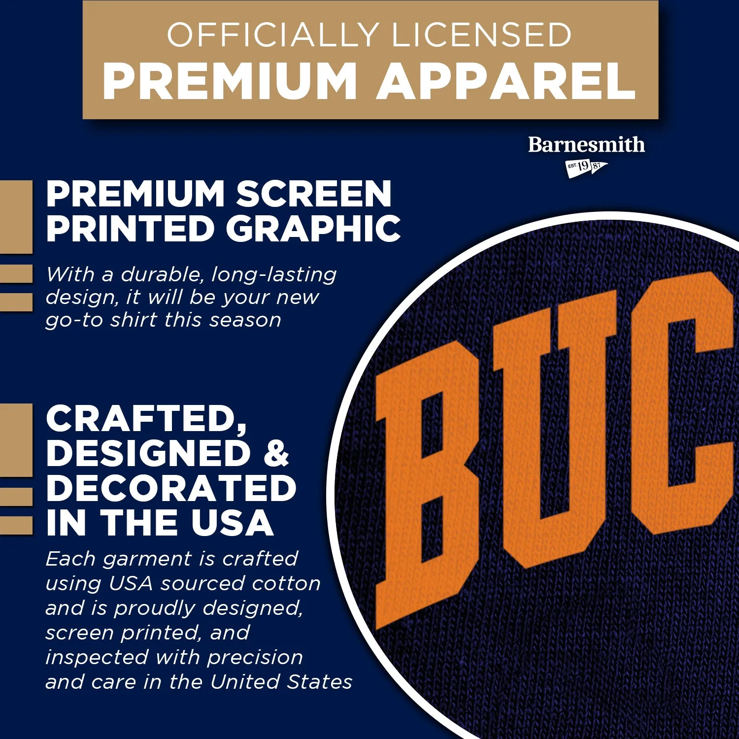 Bucknell University Classic T-Shirt (Navy) sold by Barnesmith product image thumbnail 4