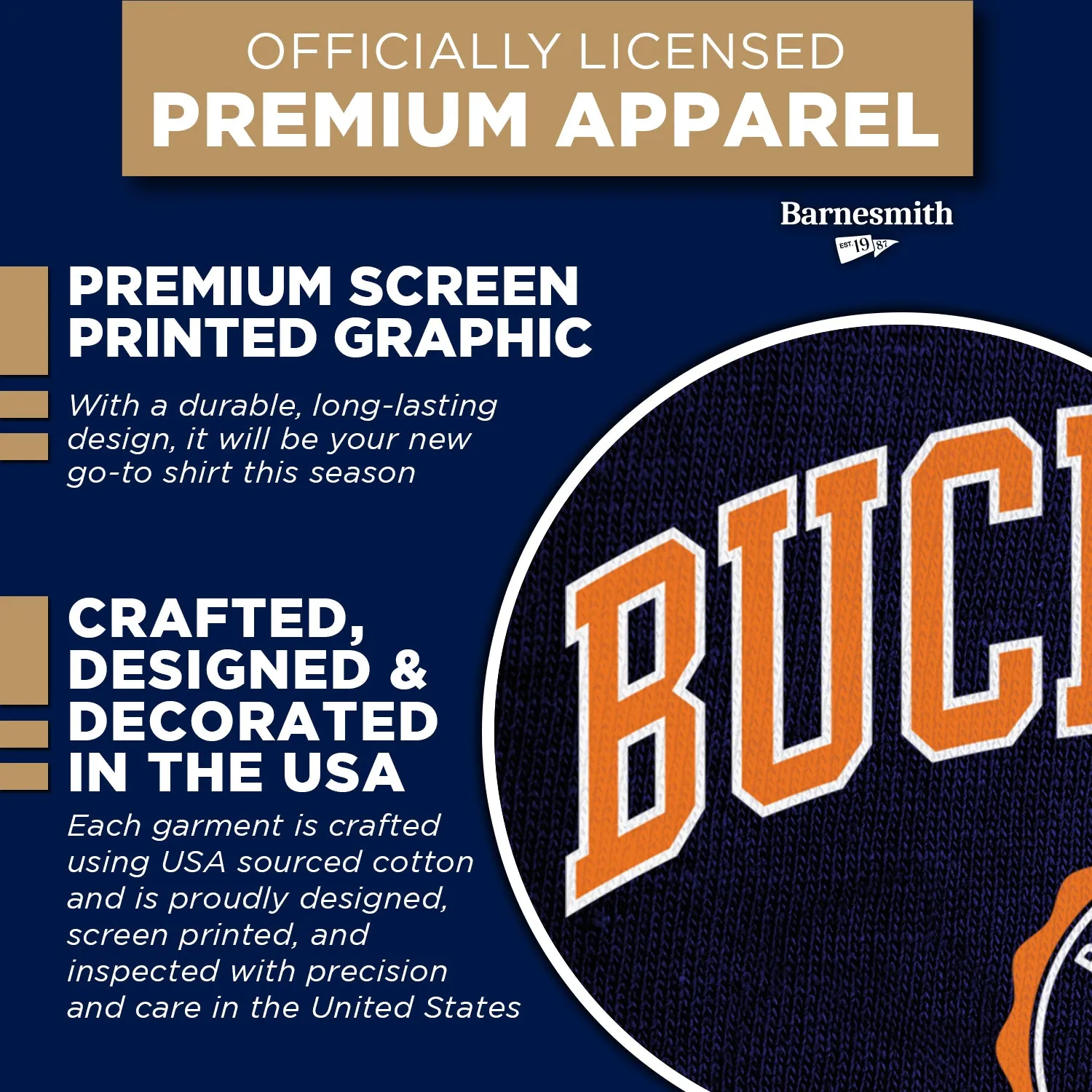 Bucknell University Heritage T-Shirt (Navy) sold by Barnesmith product image thumbnail 4