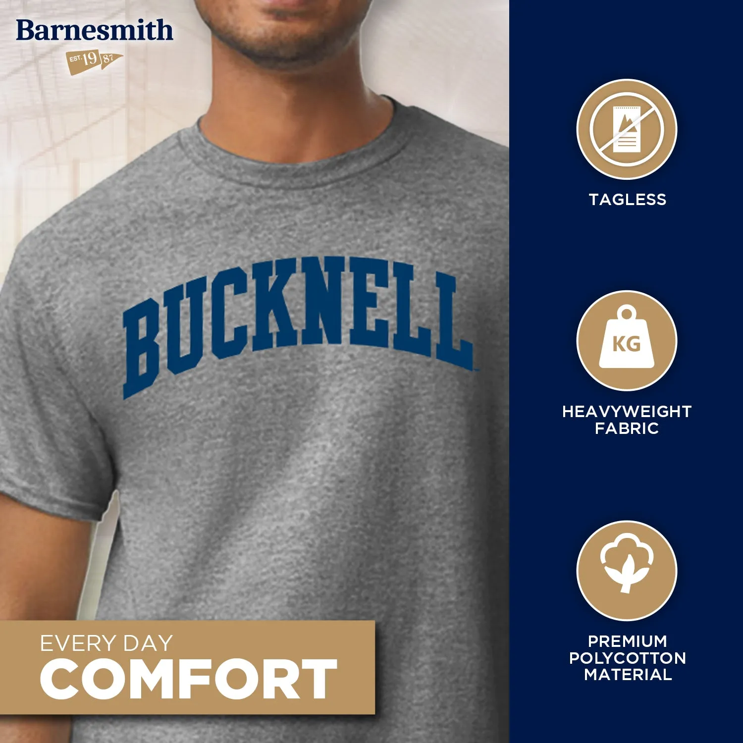 Bucknell University Classic T-Shirt (Charcoal Grey) sold by Barnesmith product image thumbnail 3