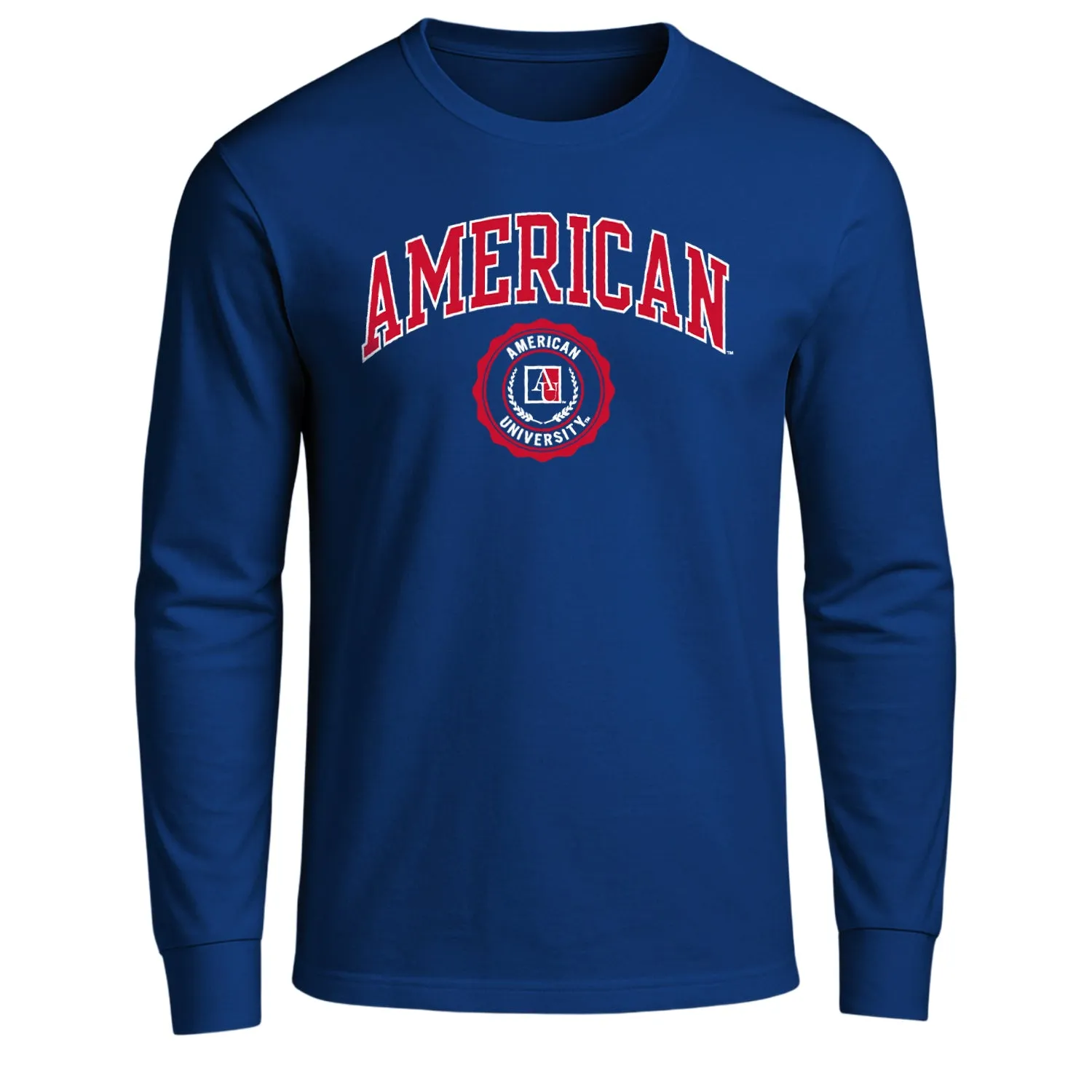 American University Heritage Long Sleeve T-Shirt (Navy) sold by Barnesmith