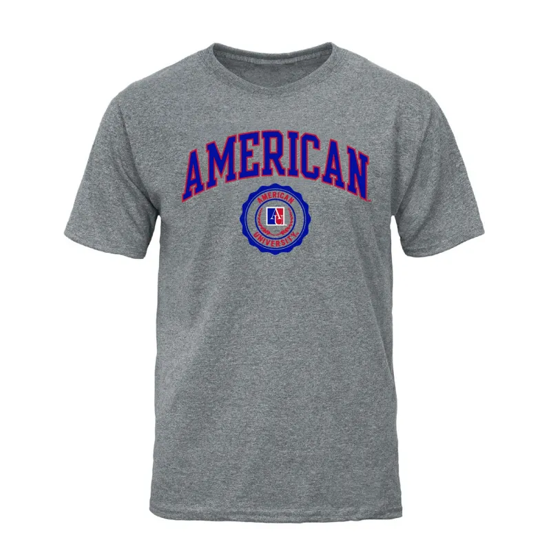 American University Heritage T-Shirt (Charcoal Grey) sold by Barnesmith