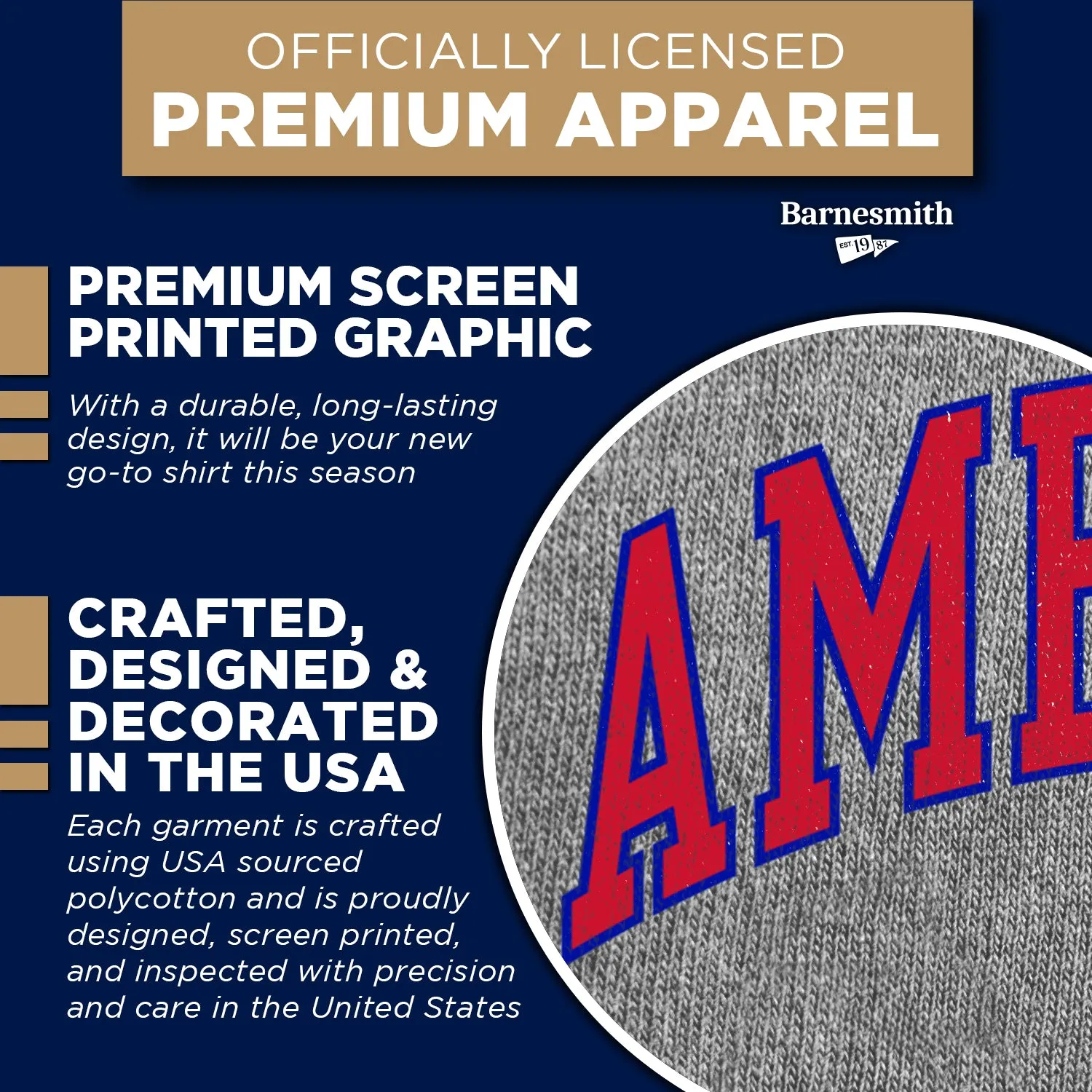 American University Spirit T-Shirt (Charcoal Grey) sold by Barnesmith product image thumbnail 4