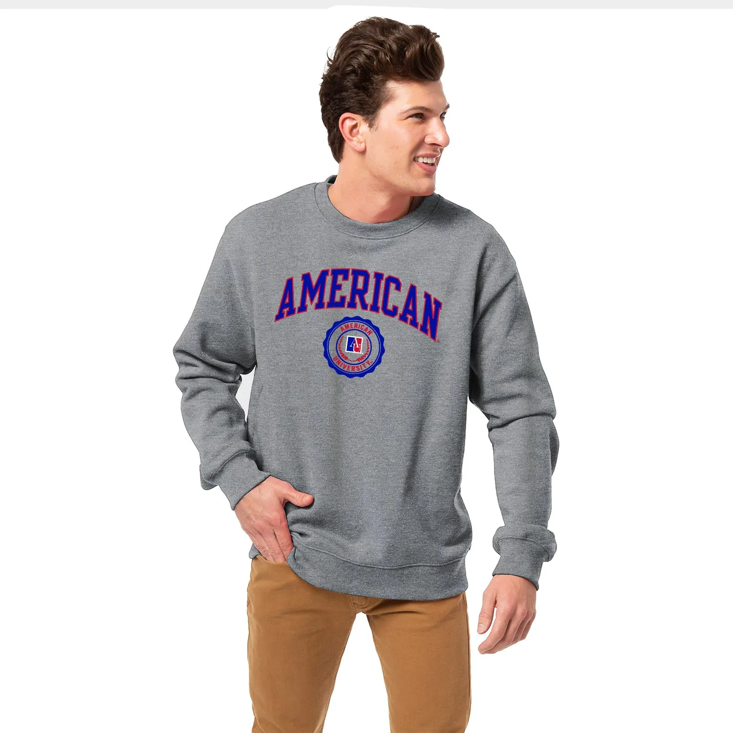 American University Heritage Crewneck Sweatshirt (Charcoal) sold by Barnesmith product image thumbnail 2