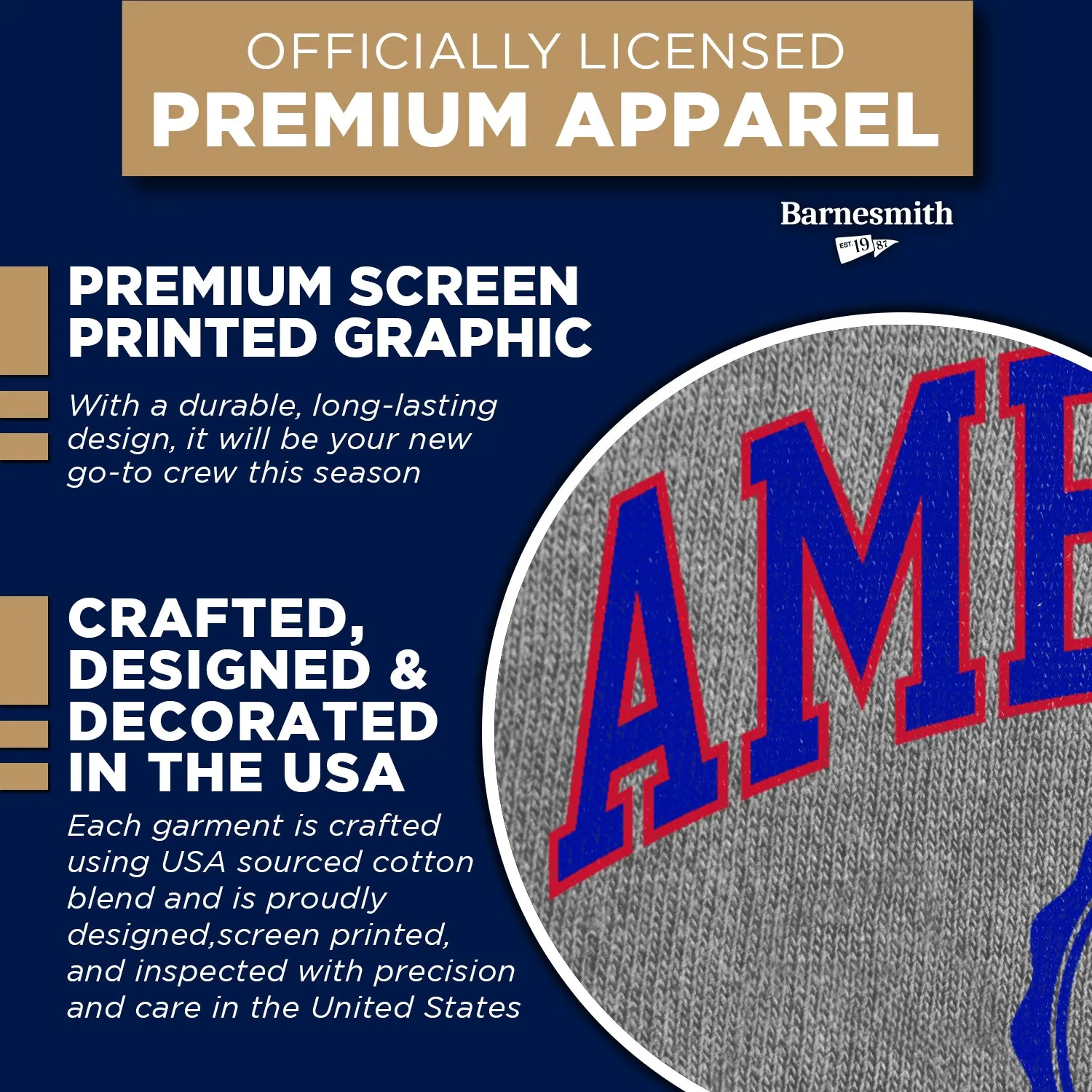 American University Heritage Crewneck Sweatshirt (Charcoal) sold by Barnesmith product image thumbnail 4