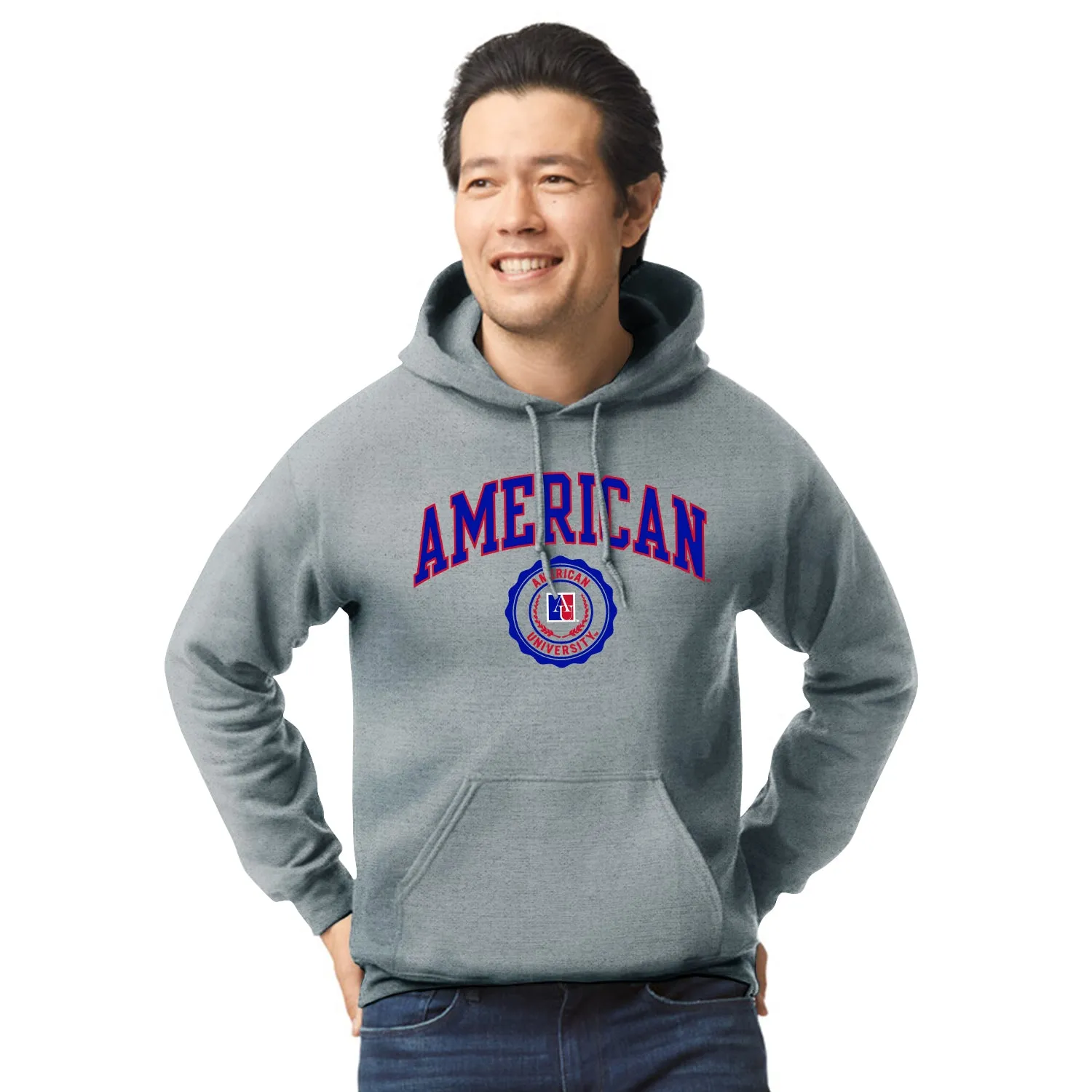 American University Heritage Hooded Sweatshirt (Charcoal) sold by Barnesmith product image thumbnail 2