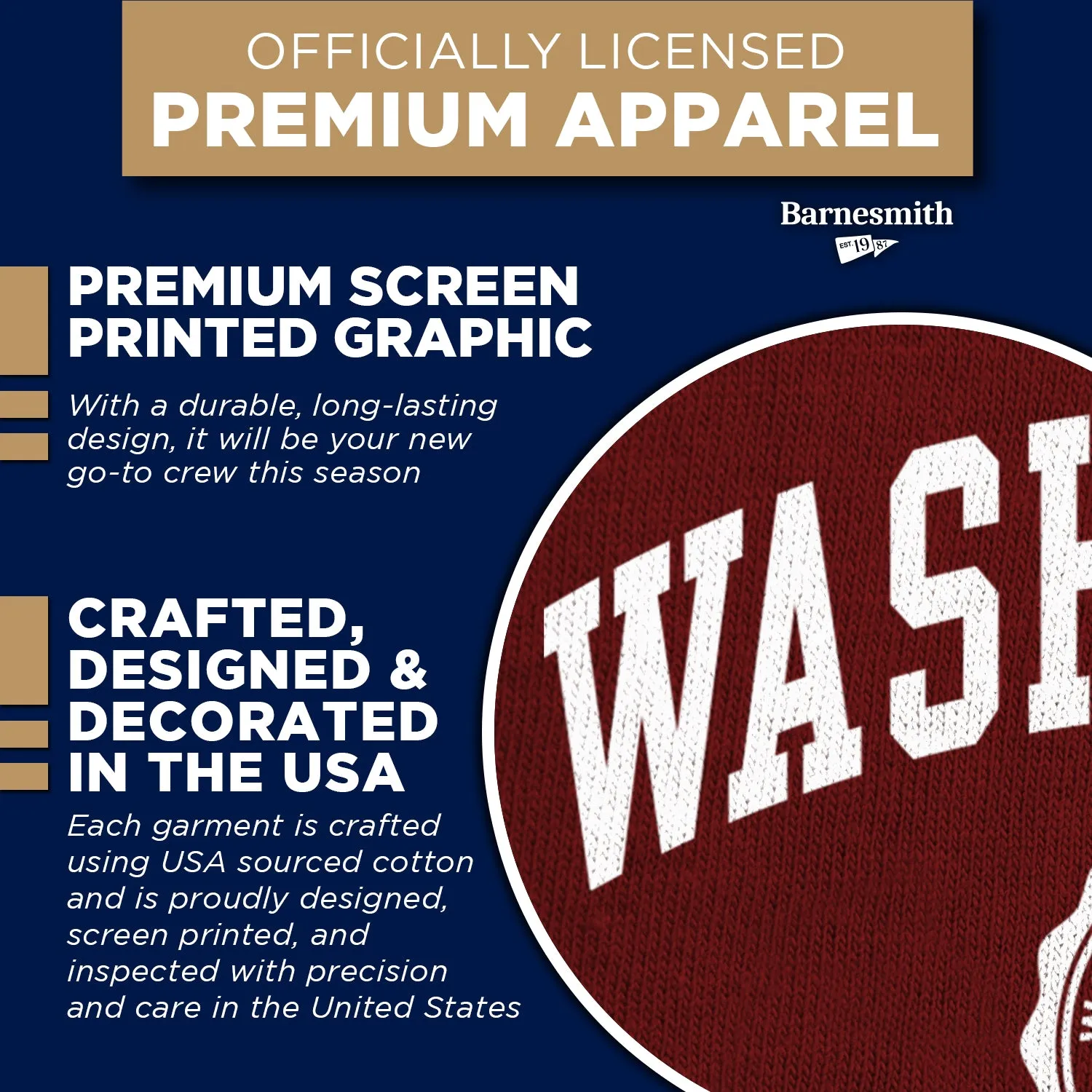 Washington State University Heritage Crewneck Sweatshirt (Crimson) sold by Barnesmith product image thumbnail 4