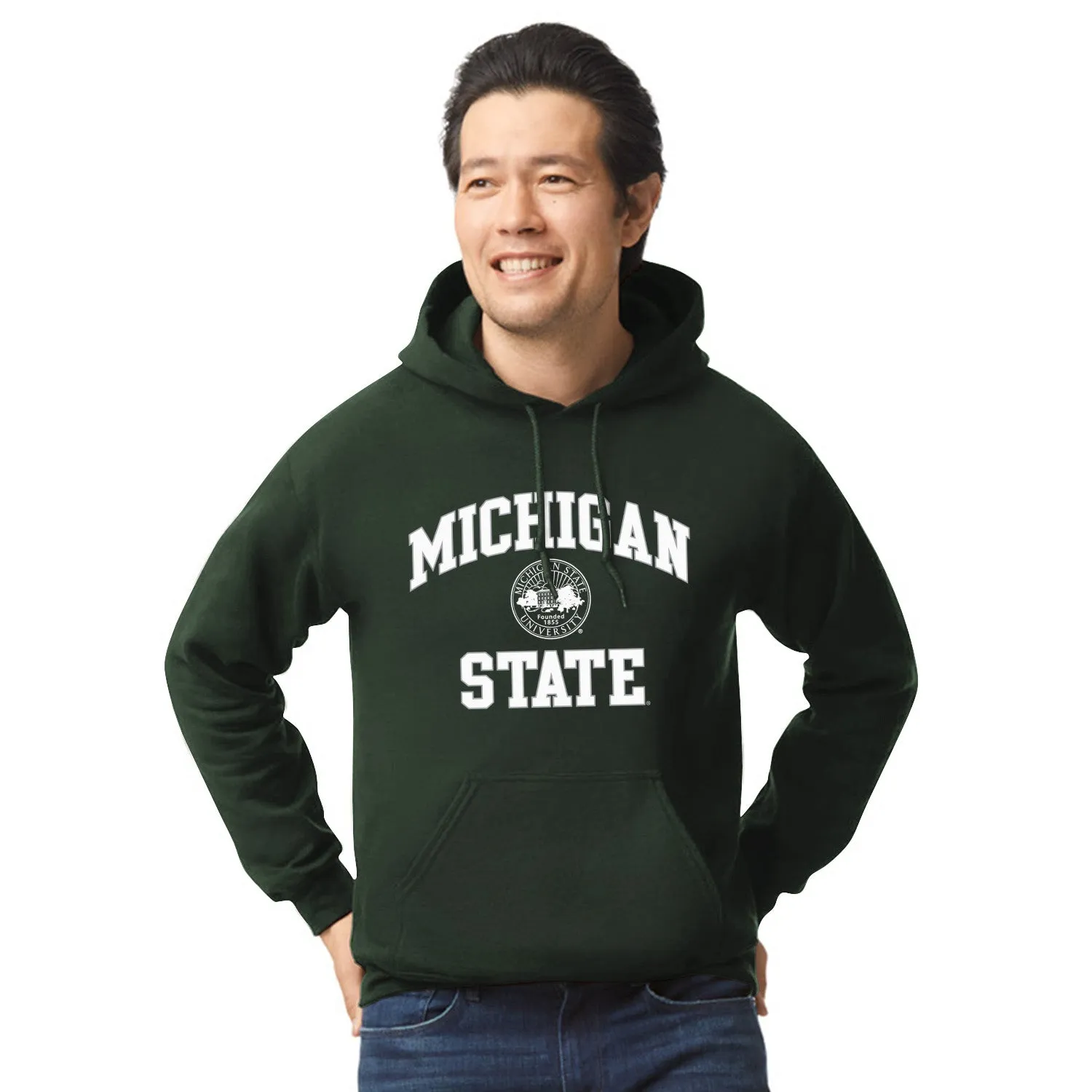 Michigan State University Heritage Hooded Sweatshirt (Hunter Green) sold by Barnesmith product image thumbnail 2